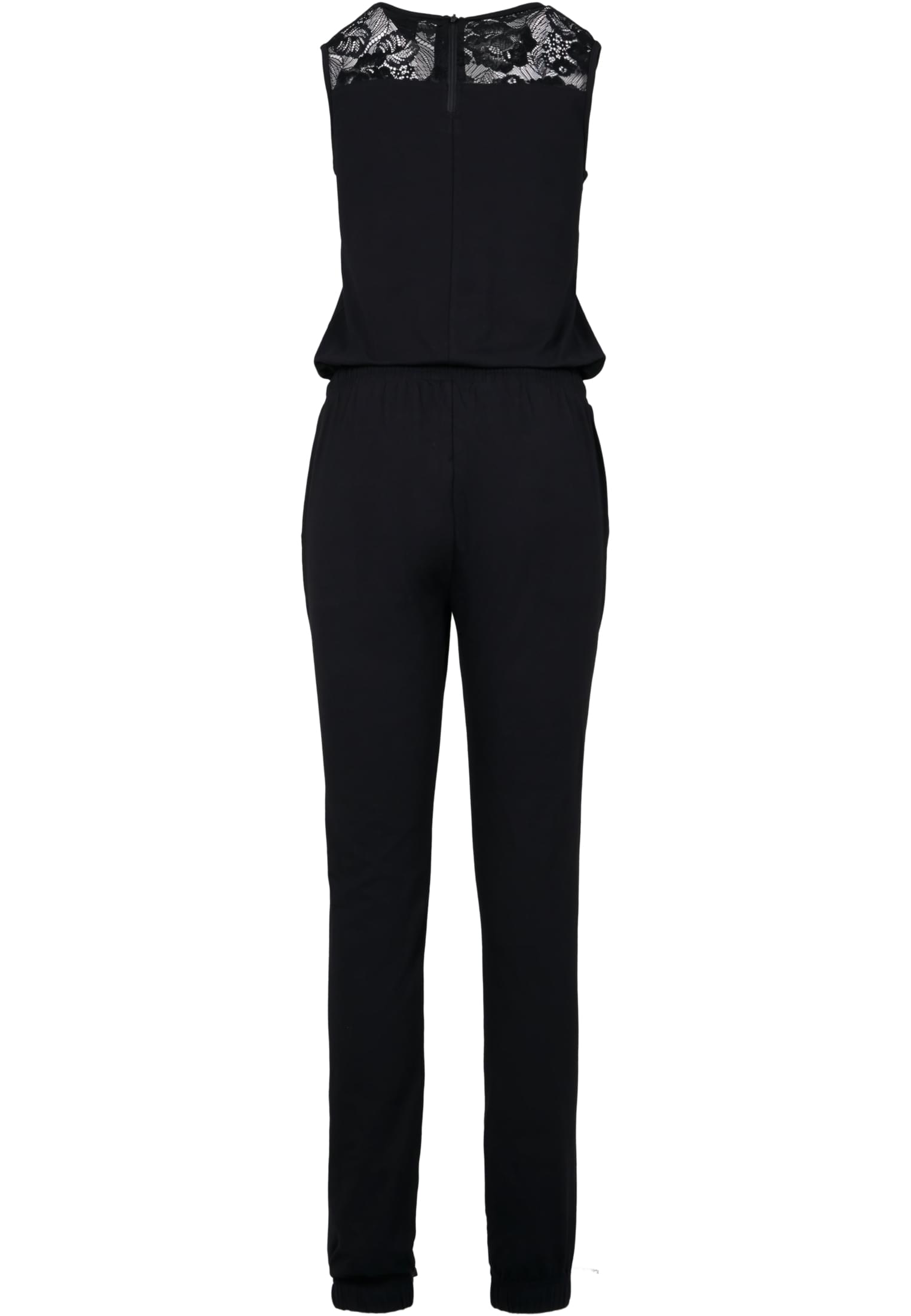 Ladies Lace Block Jumpsuit | black