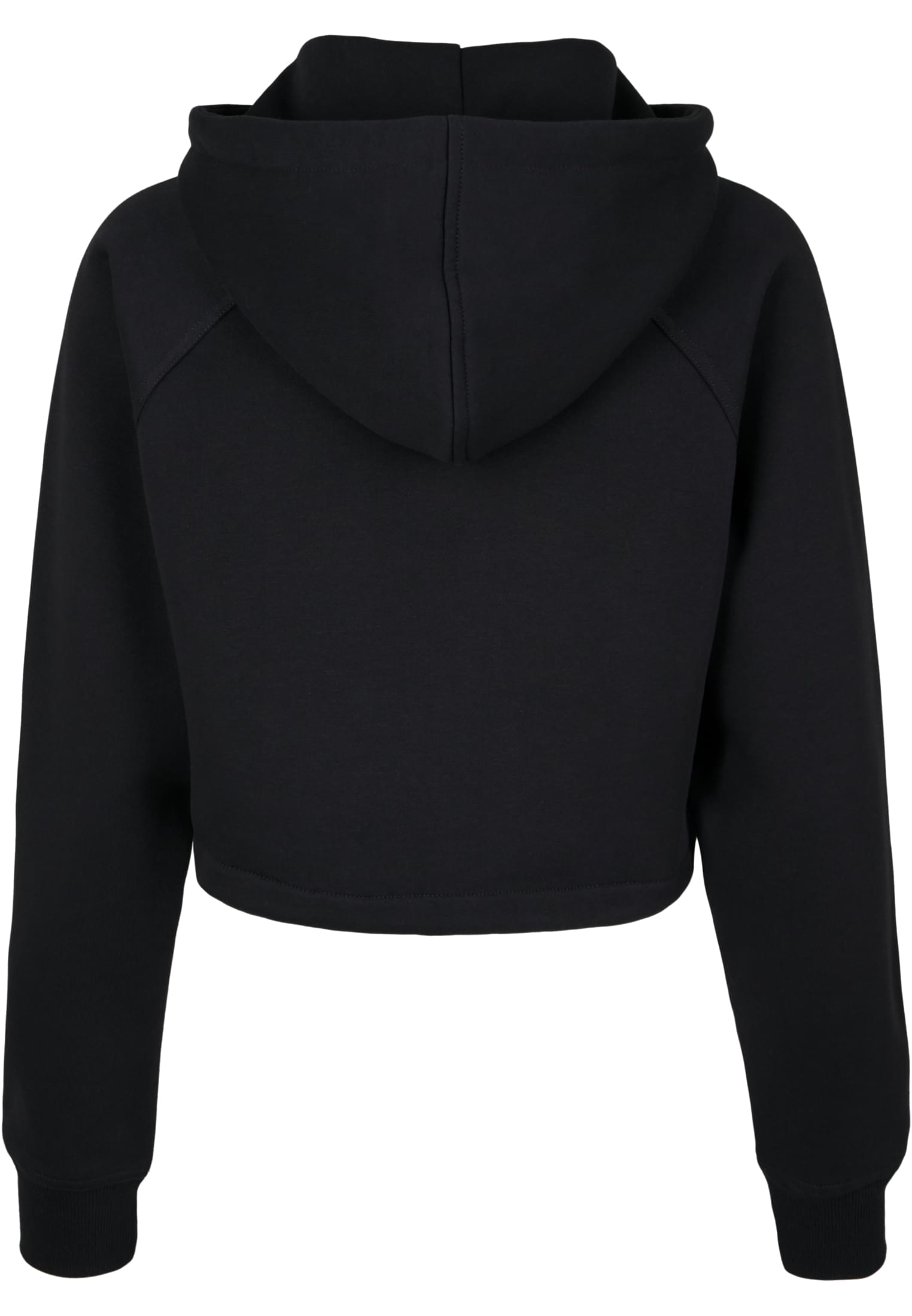 Ladies Oversized Short Raglan Zip Hoody | black