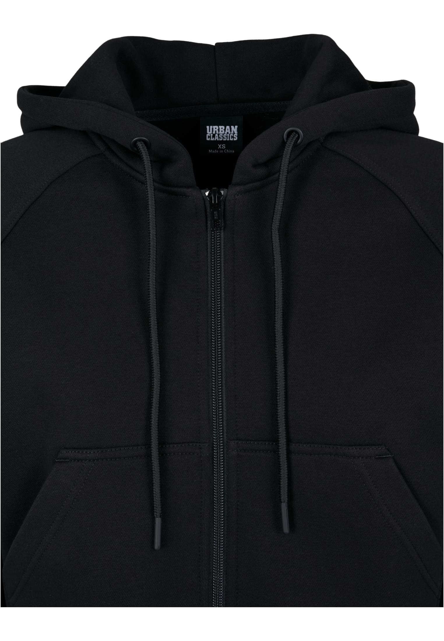 Ladies Oversized Short Raglan Zip Hoody | black