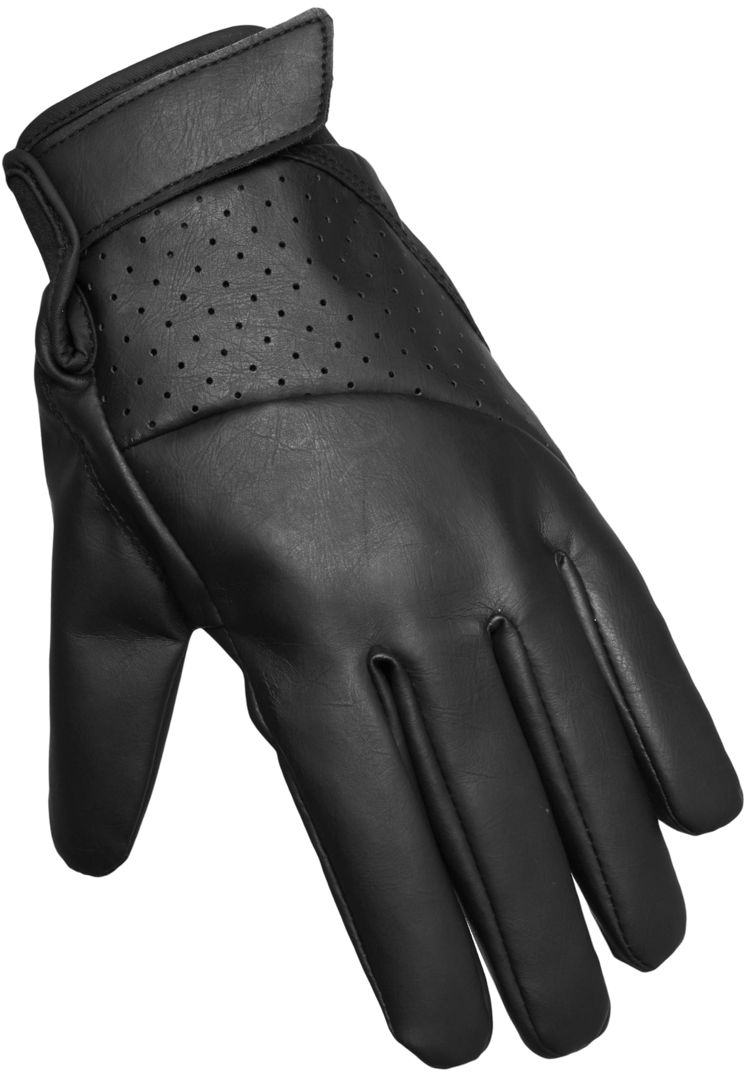 Leather Imitation Gloves | black