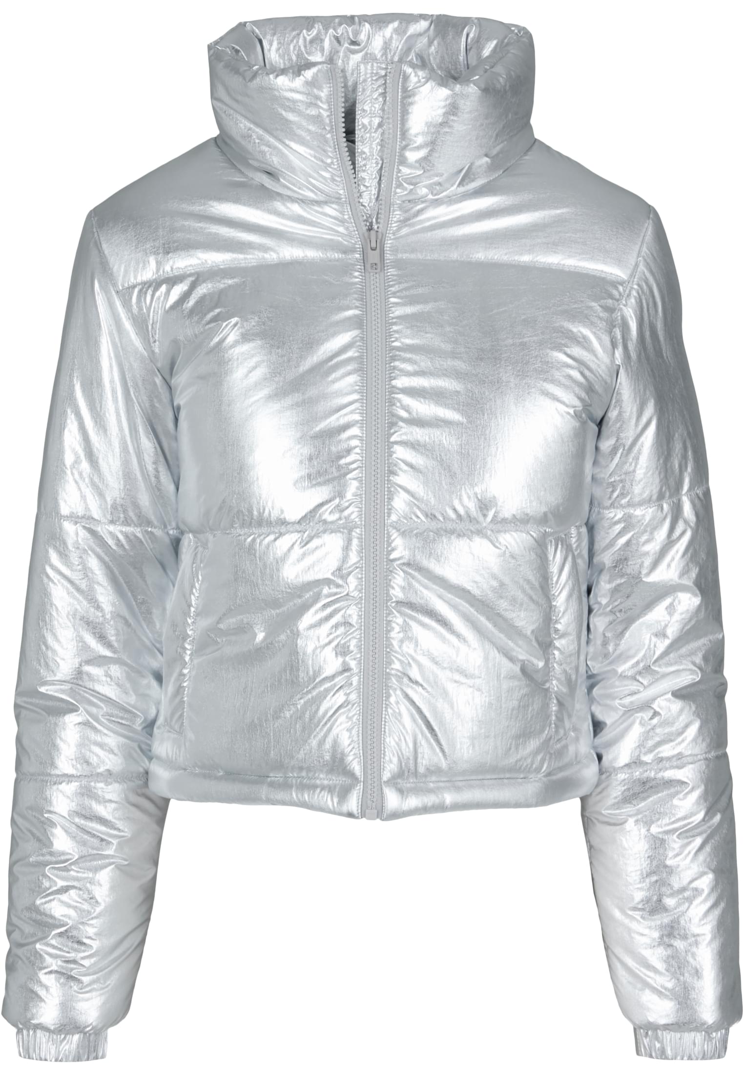 Ladies Metalic Puffer Jacket | silver