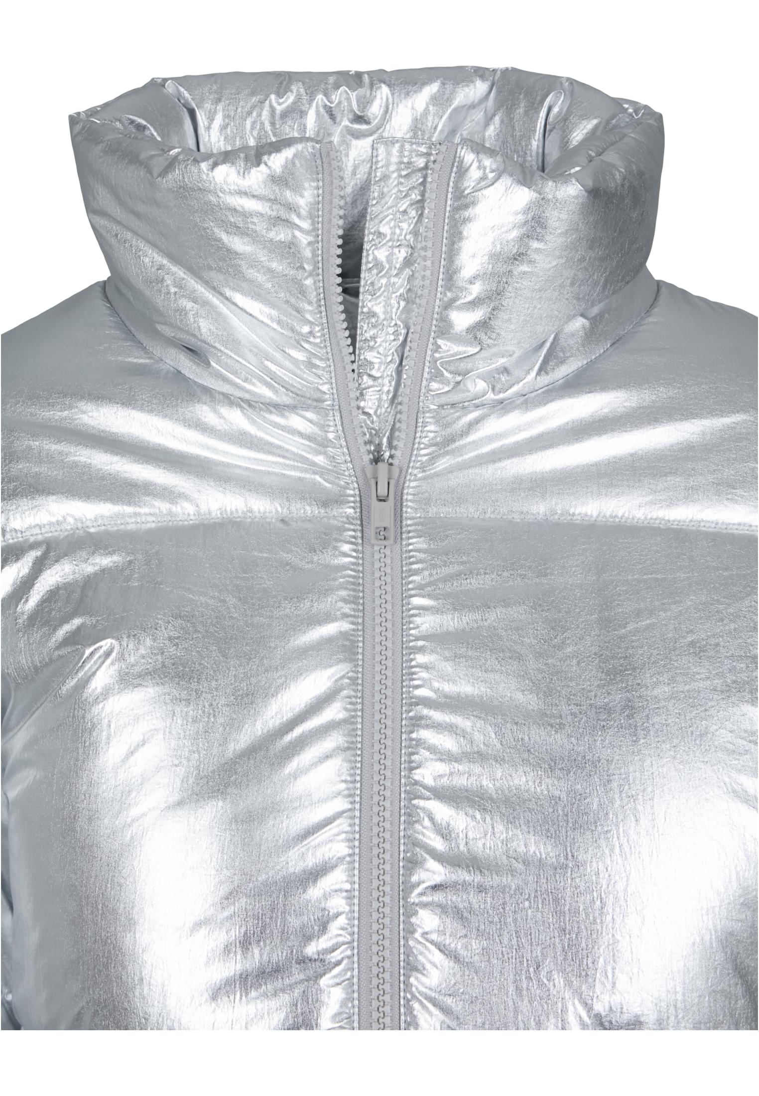 Ladies Metalic Puffer Jacket | silver