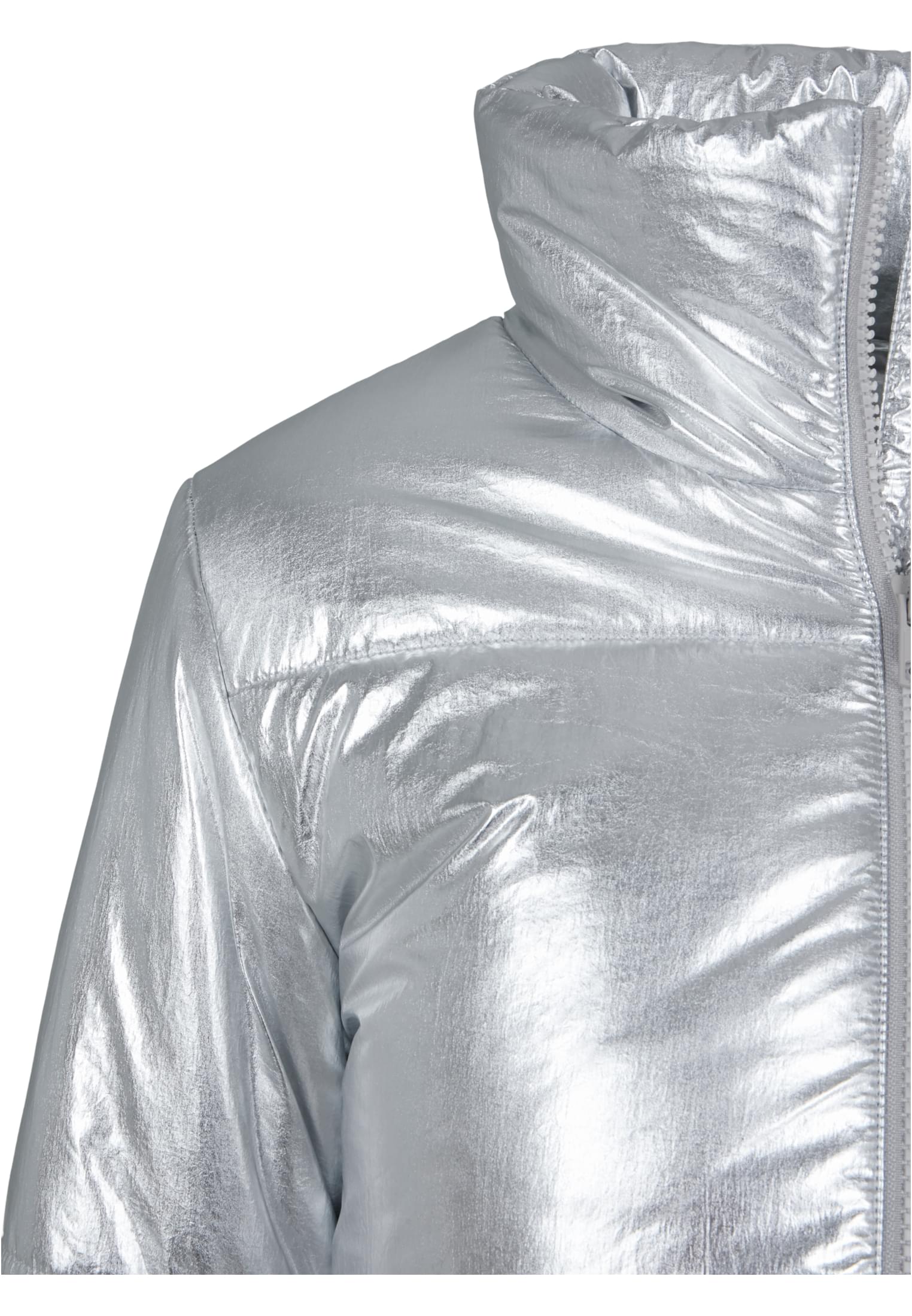 Ladies Metalic Puffer Jacket | silver