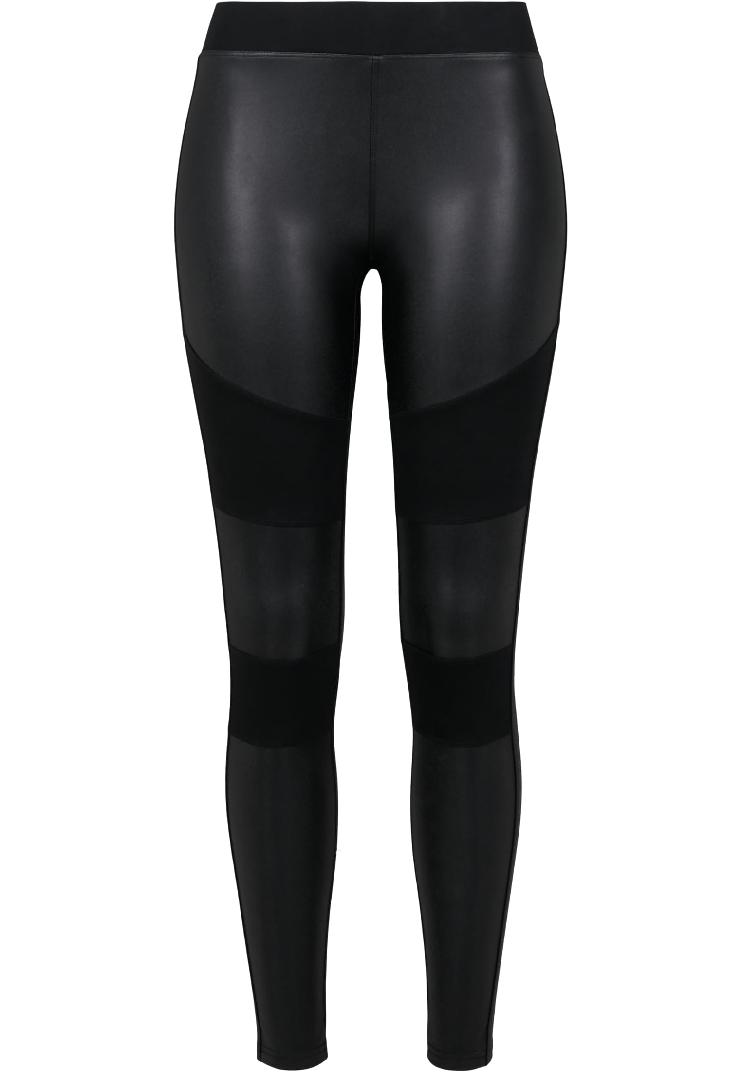 Ladies Fake Leather Tech Leggings | black