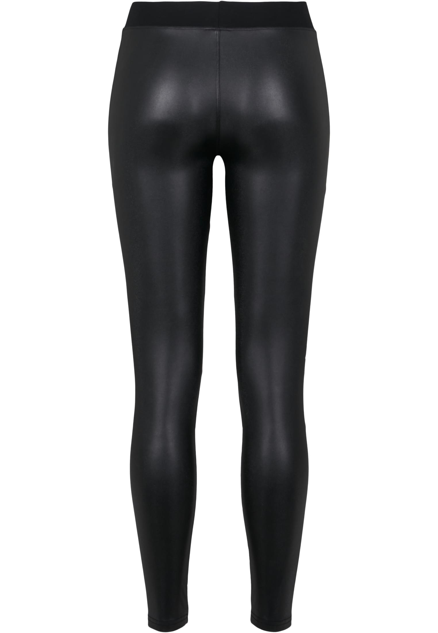 Ladies Fake Leather Tech Leggings | black