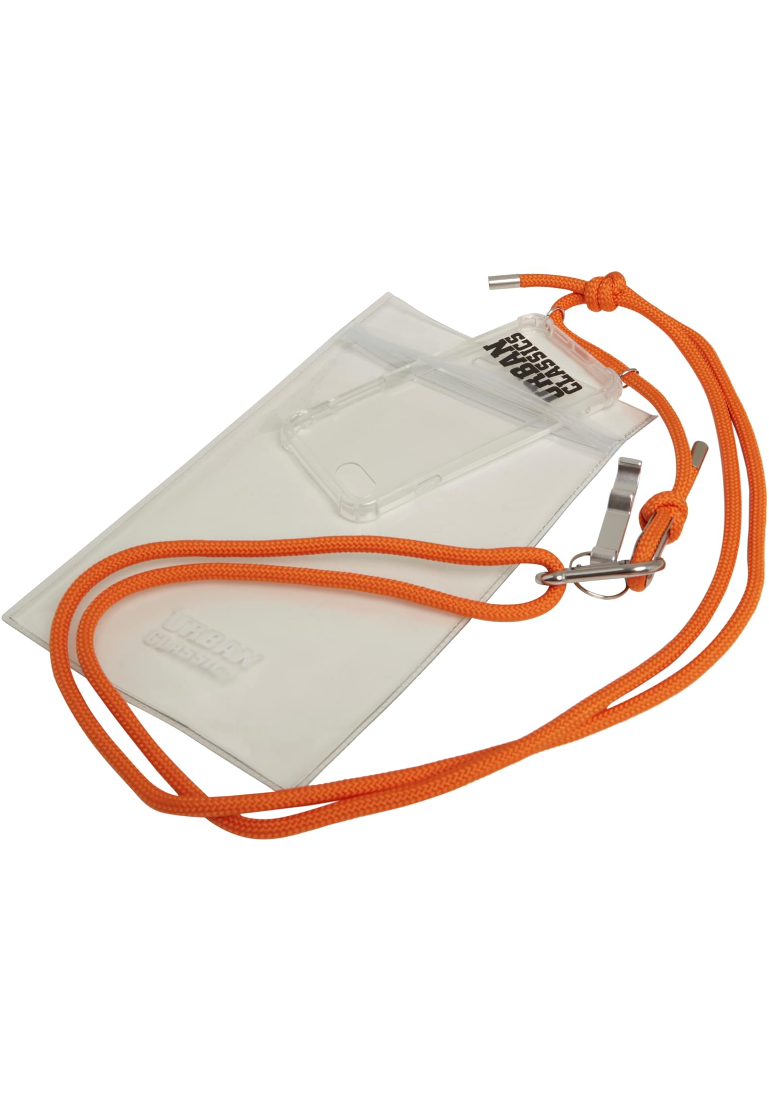 Phone Necklace with Additionals I Phone 8 | transparent/orange