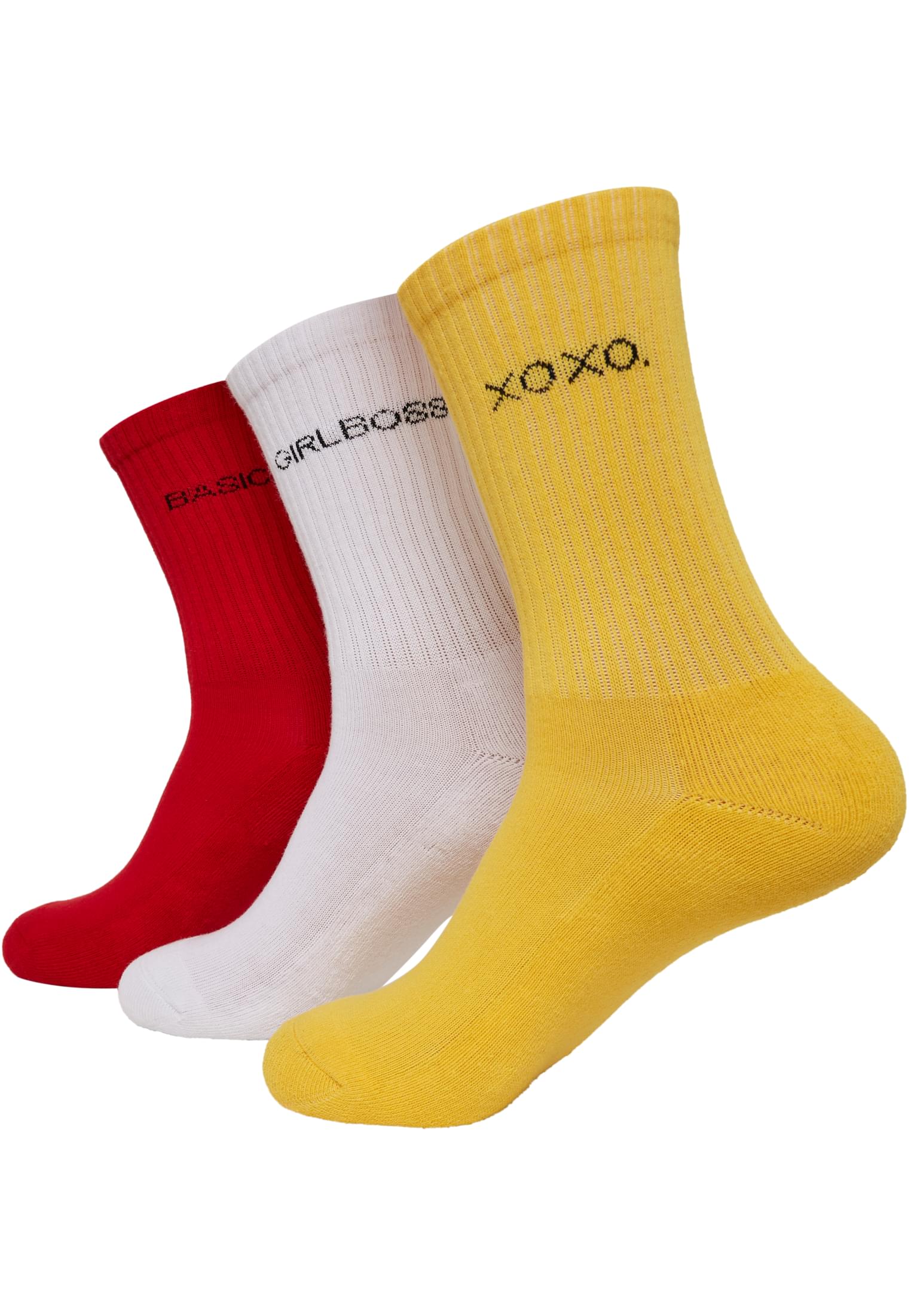 Wording Socks 3-Pack | yellow/red/white