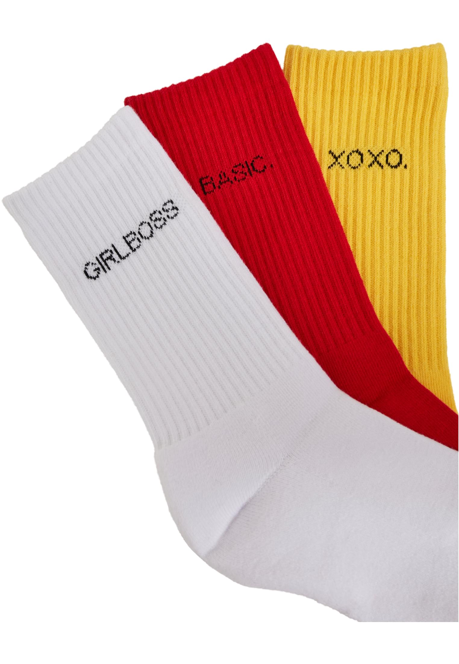 Wording Socks 3-Pack | yellow/red/white