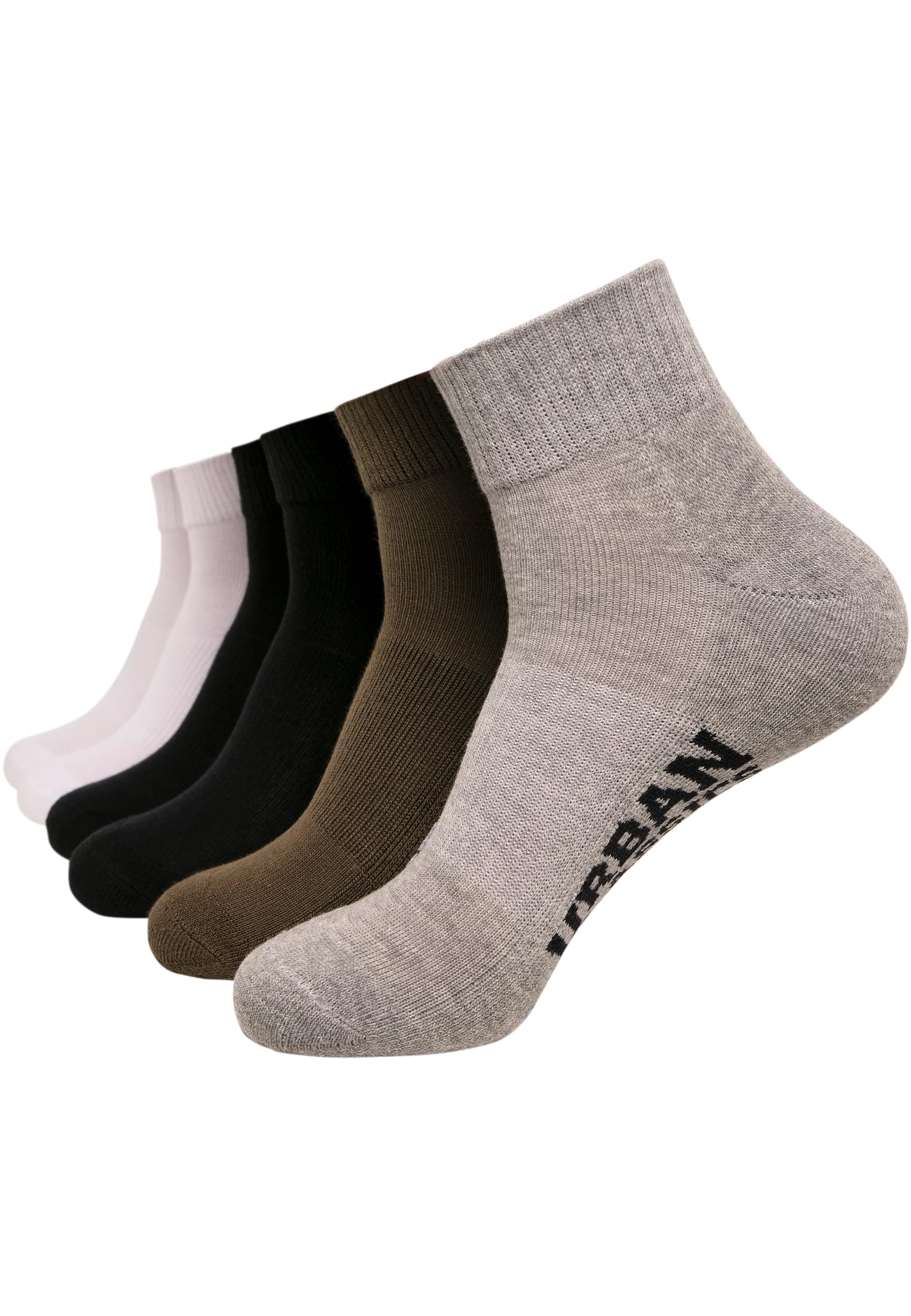 High Sneaker Socks 6-Pack | black/white/grey/olive