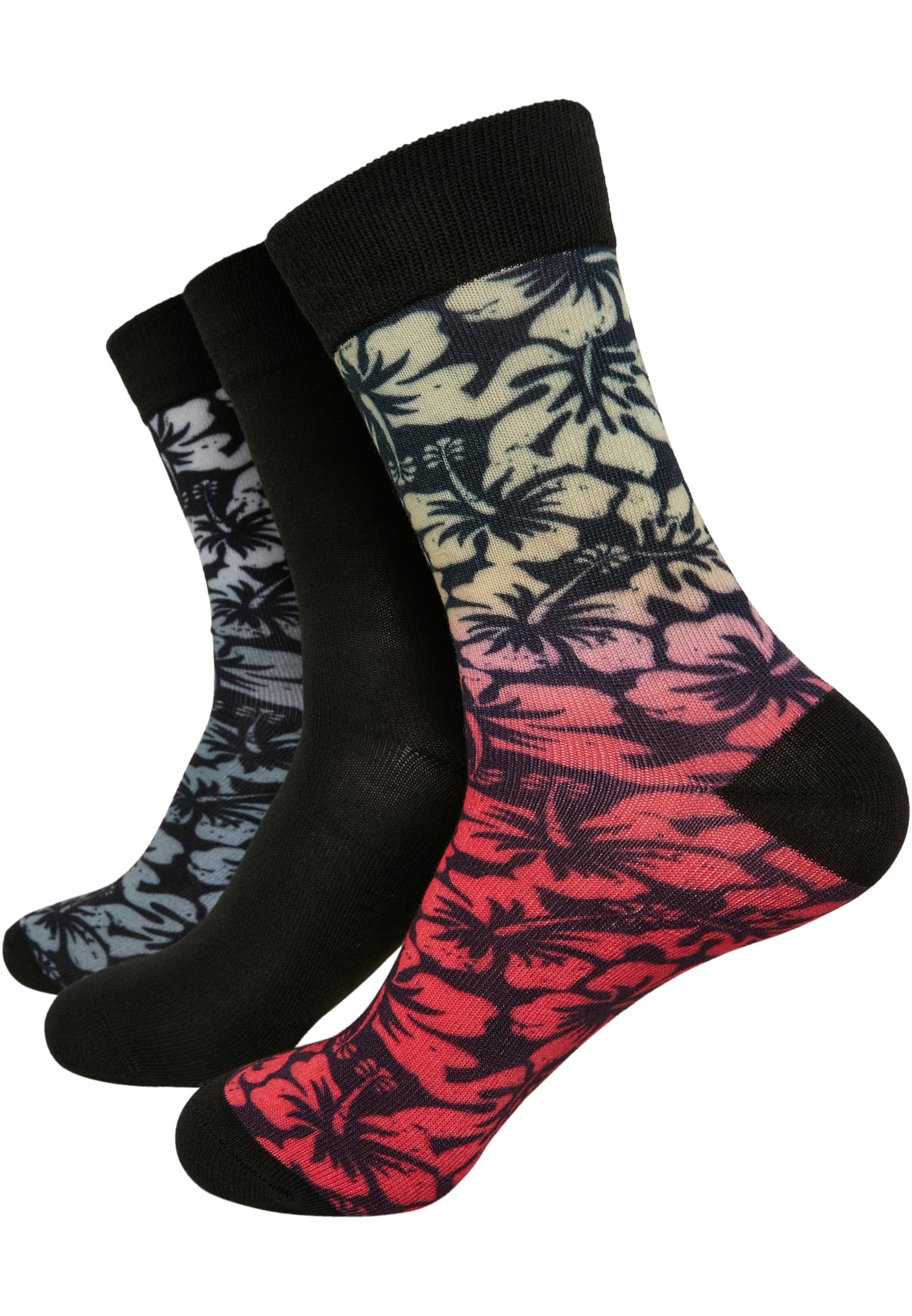 Flower Socks 3-Pack | black/grey/red