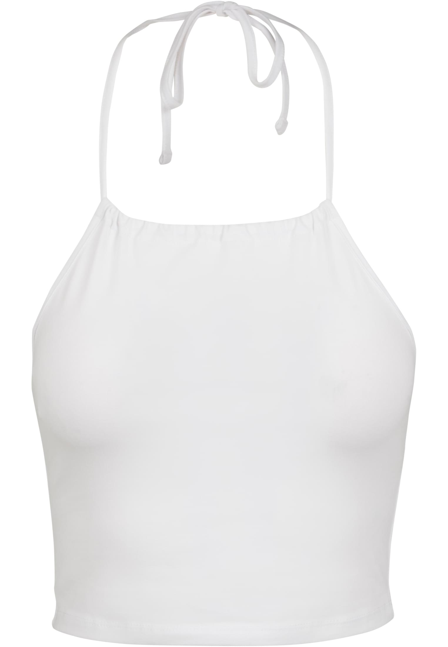 Ladies Cropped Neckholder Top | white