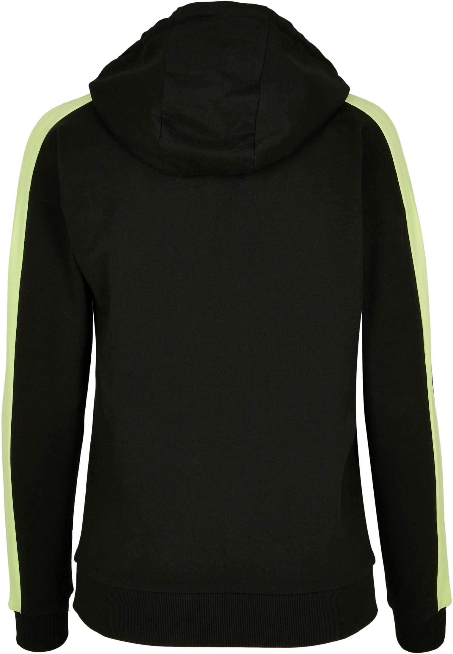 Ladies Neon Shoulder Stripe Hoody | black/electriclime