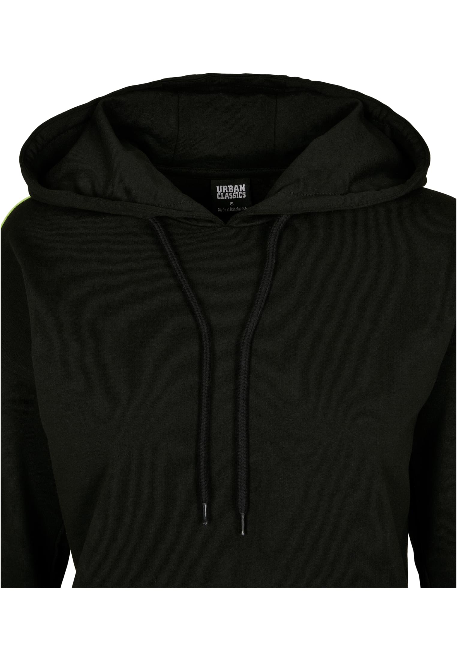 Ladies Neon Shoulder Stripe Hoody | black/electriclime