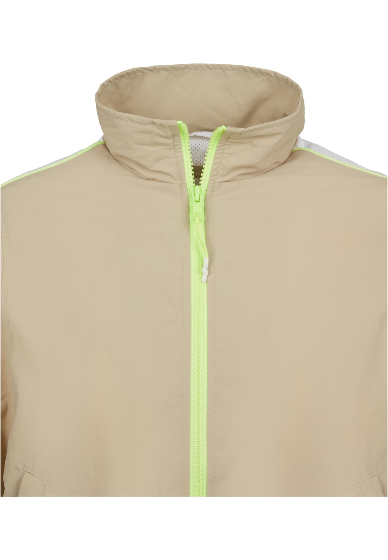 Ladies Short Piped Track Jacket | concrete/electriclime