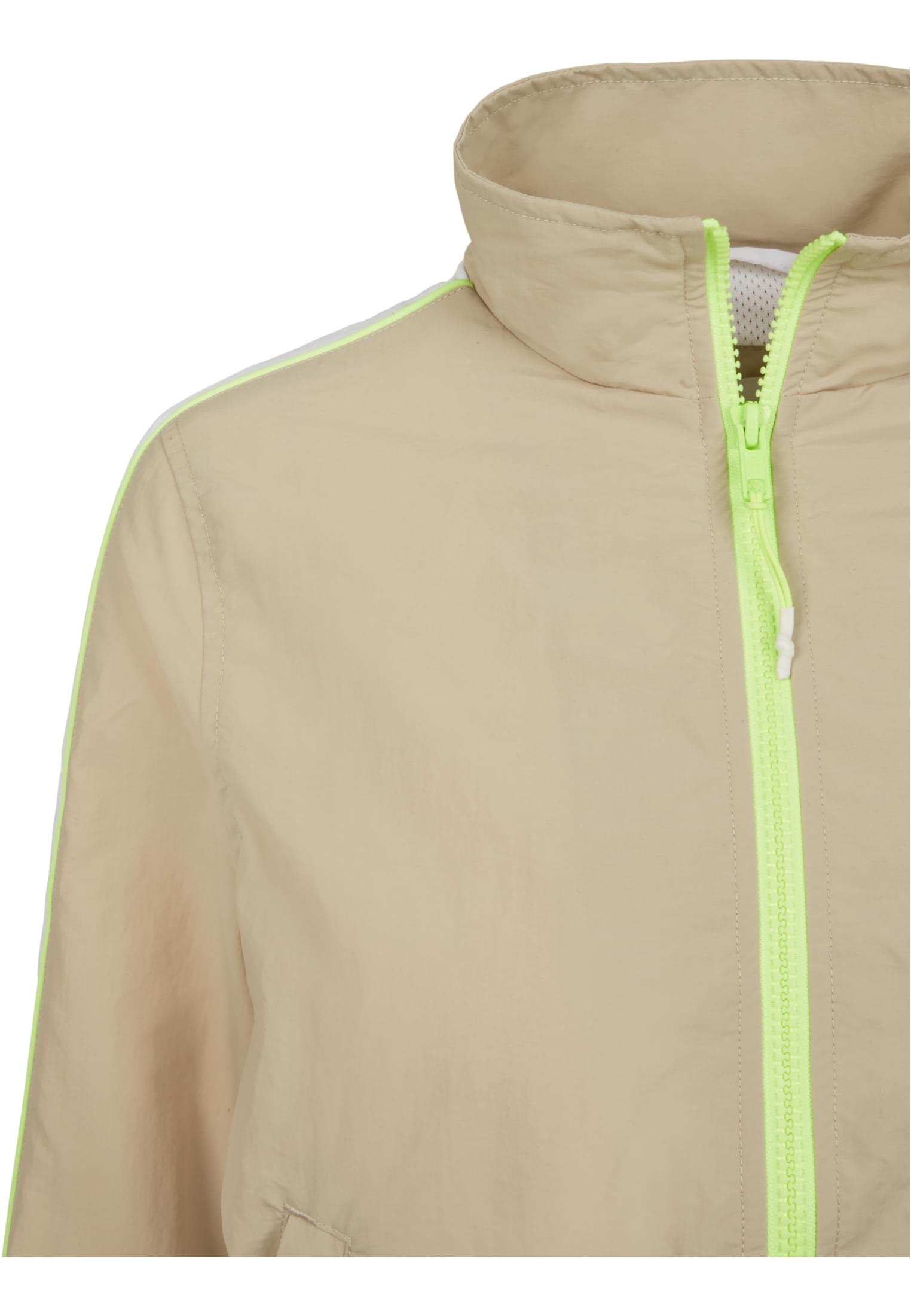 Ladies Short Piped Track Jacket | concrete/electriclime