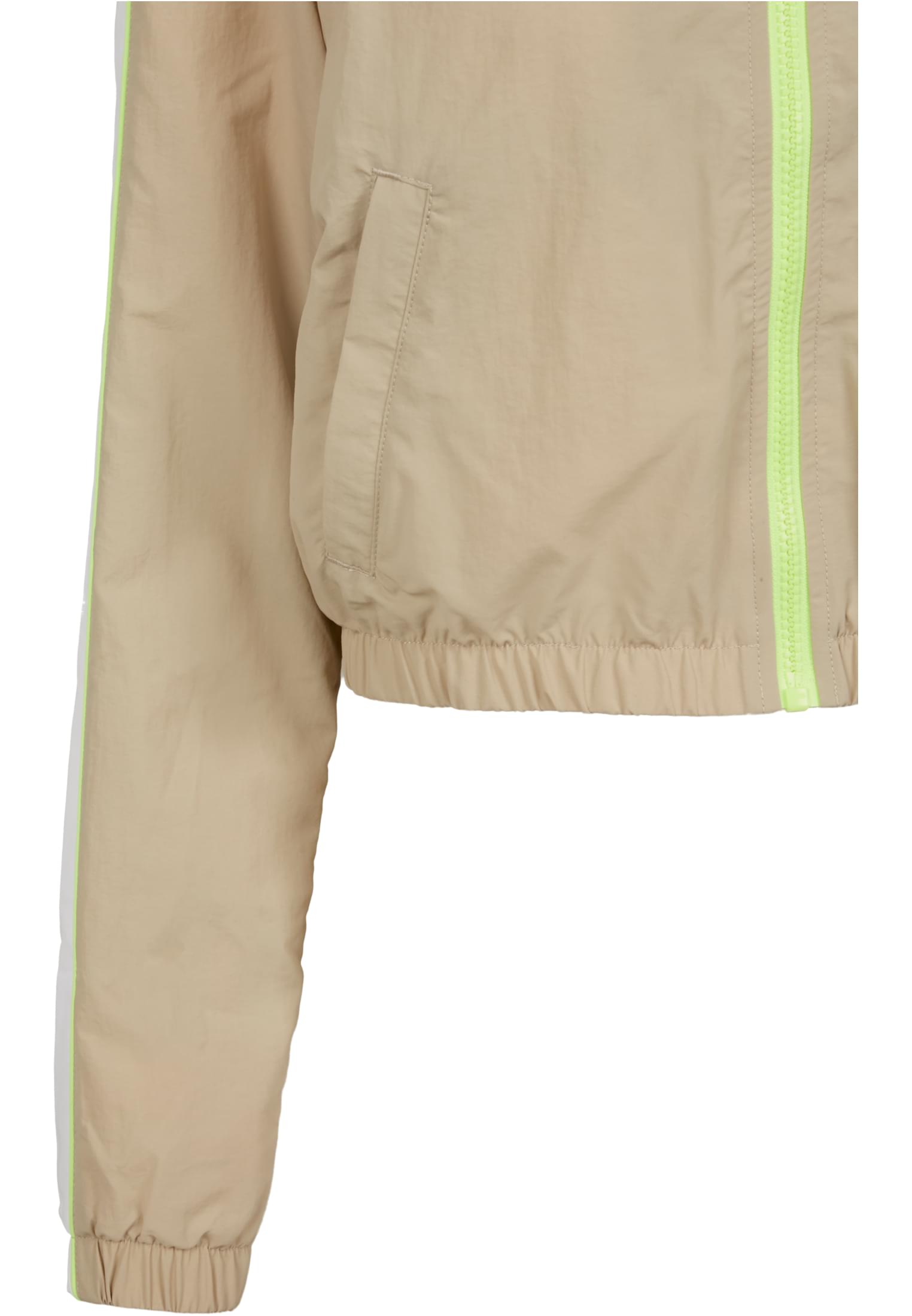 Ladies Short Piped Track Jacket | concrete/electriclime