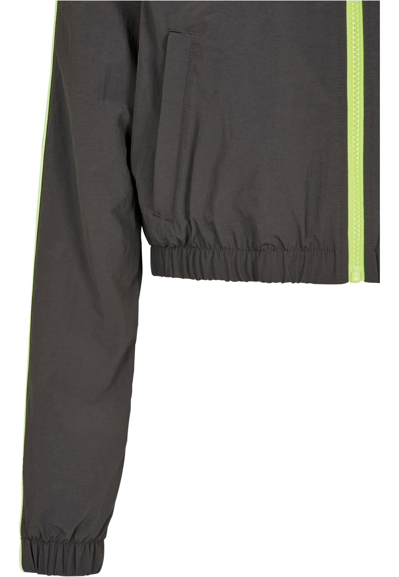 Ladies Short Piped Track Jacket | darkshadow/electriclime