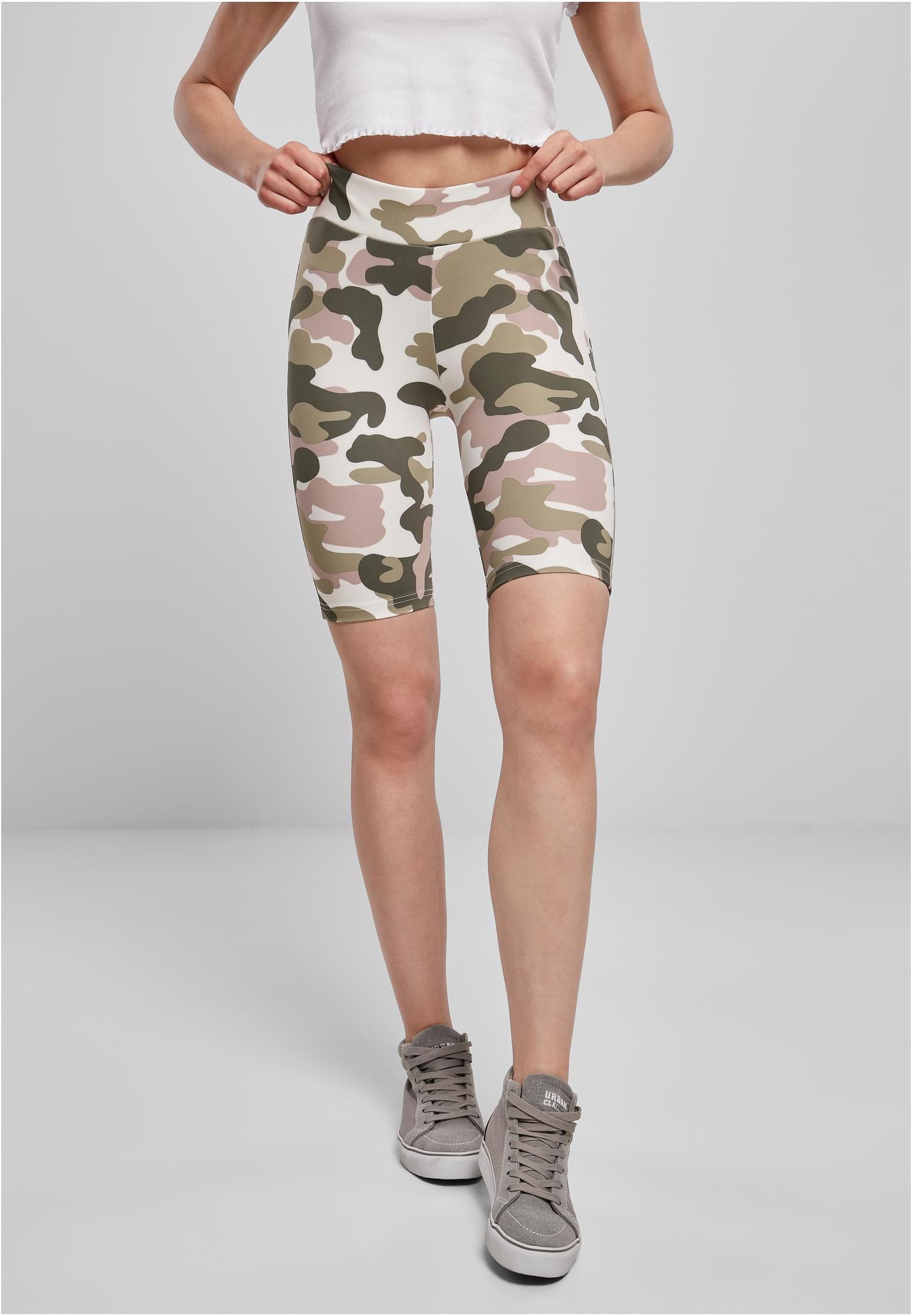 Ladies High Waist Camo Tech Cycle Shorts | duskrose camo