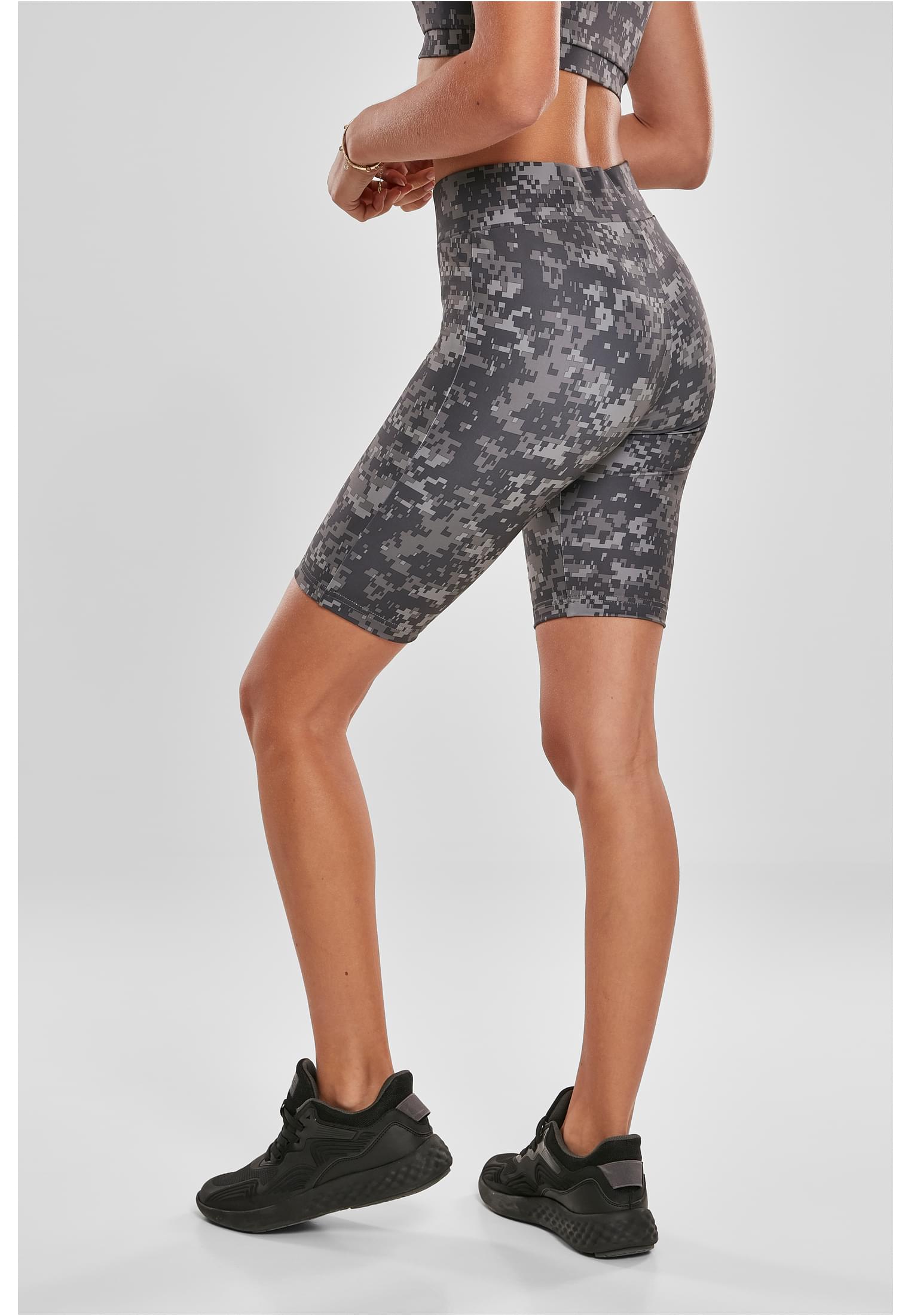 Ladies High Waist Camo Tech Cycle Shorts | dark digital camo