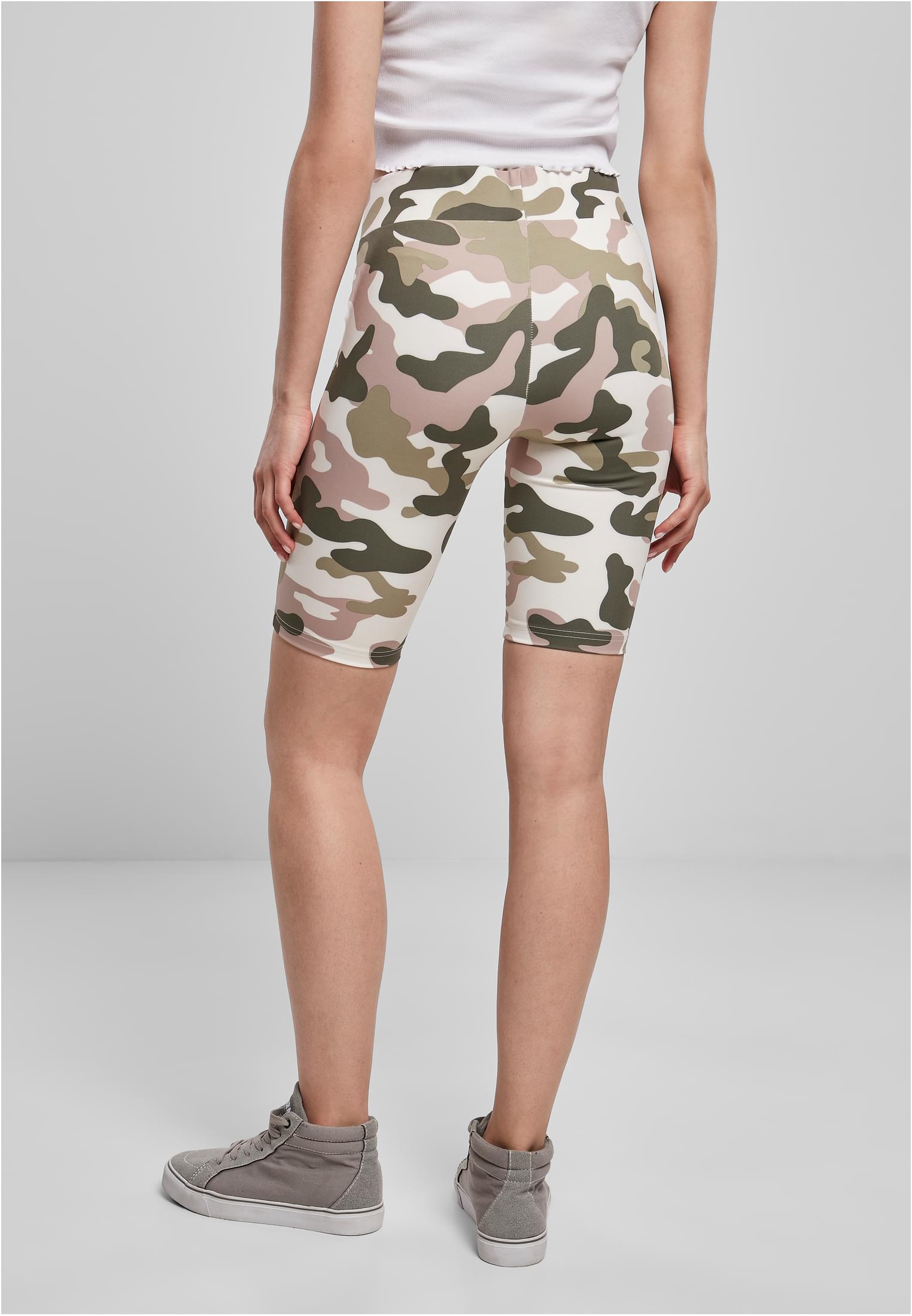 Ladies High Waist Camo Tech Cycle Shorts | duskrose camo