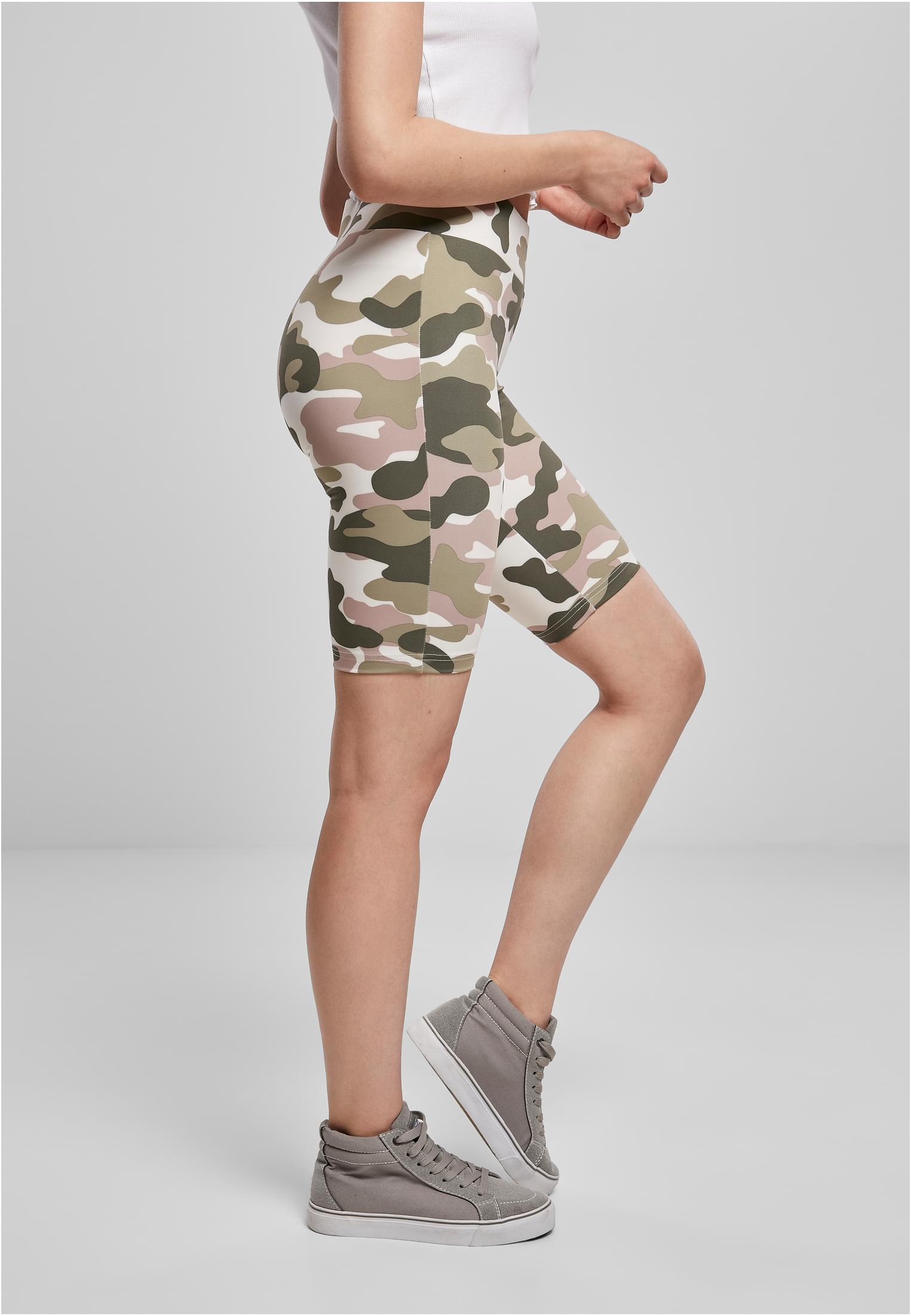 Ladies High Waist Camo Tech Cycle Shorts | duskrose camo