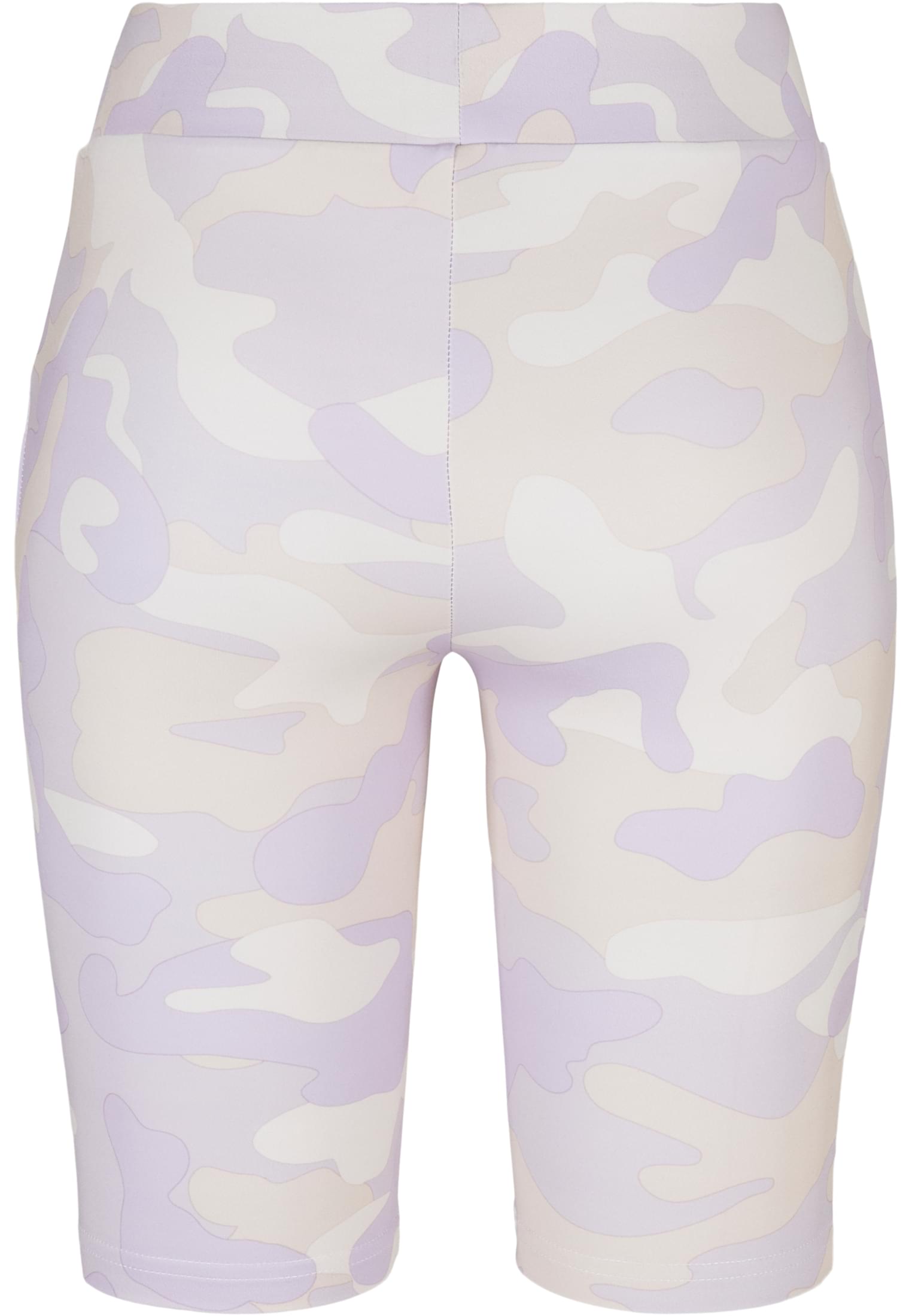 Ladies High Waist Camo Tech Cycle Shorts | lilaccamo