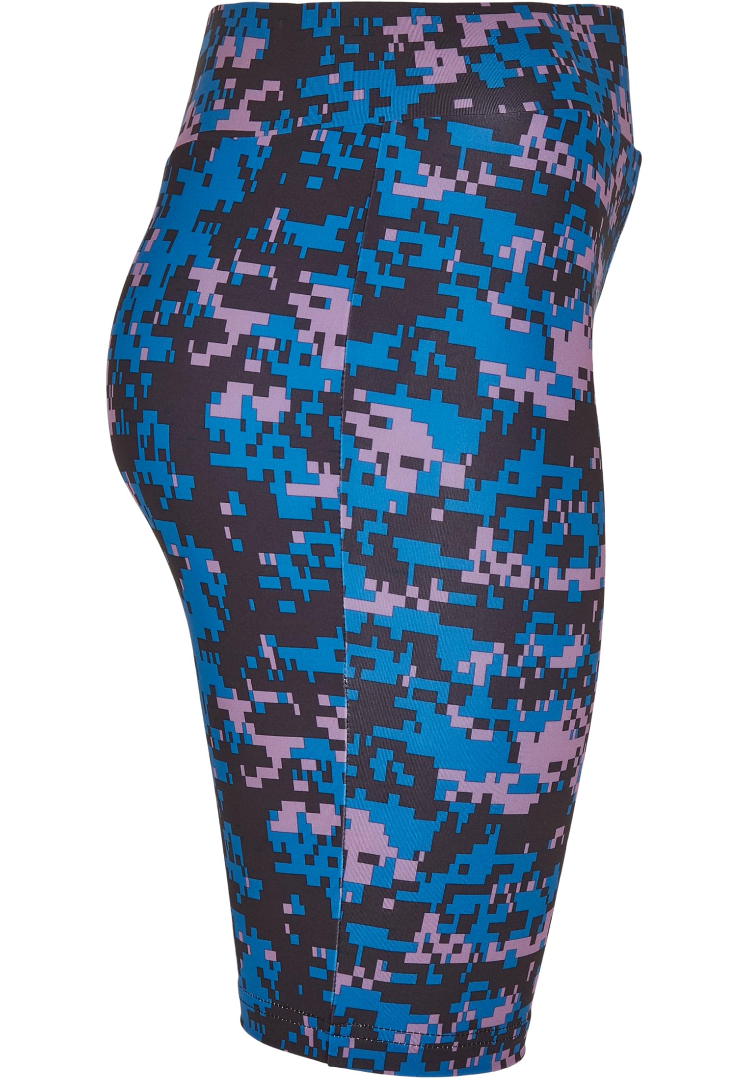 Ladies High Waist Camo Tech Cycle Shorts | digital duskviolet camo