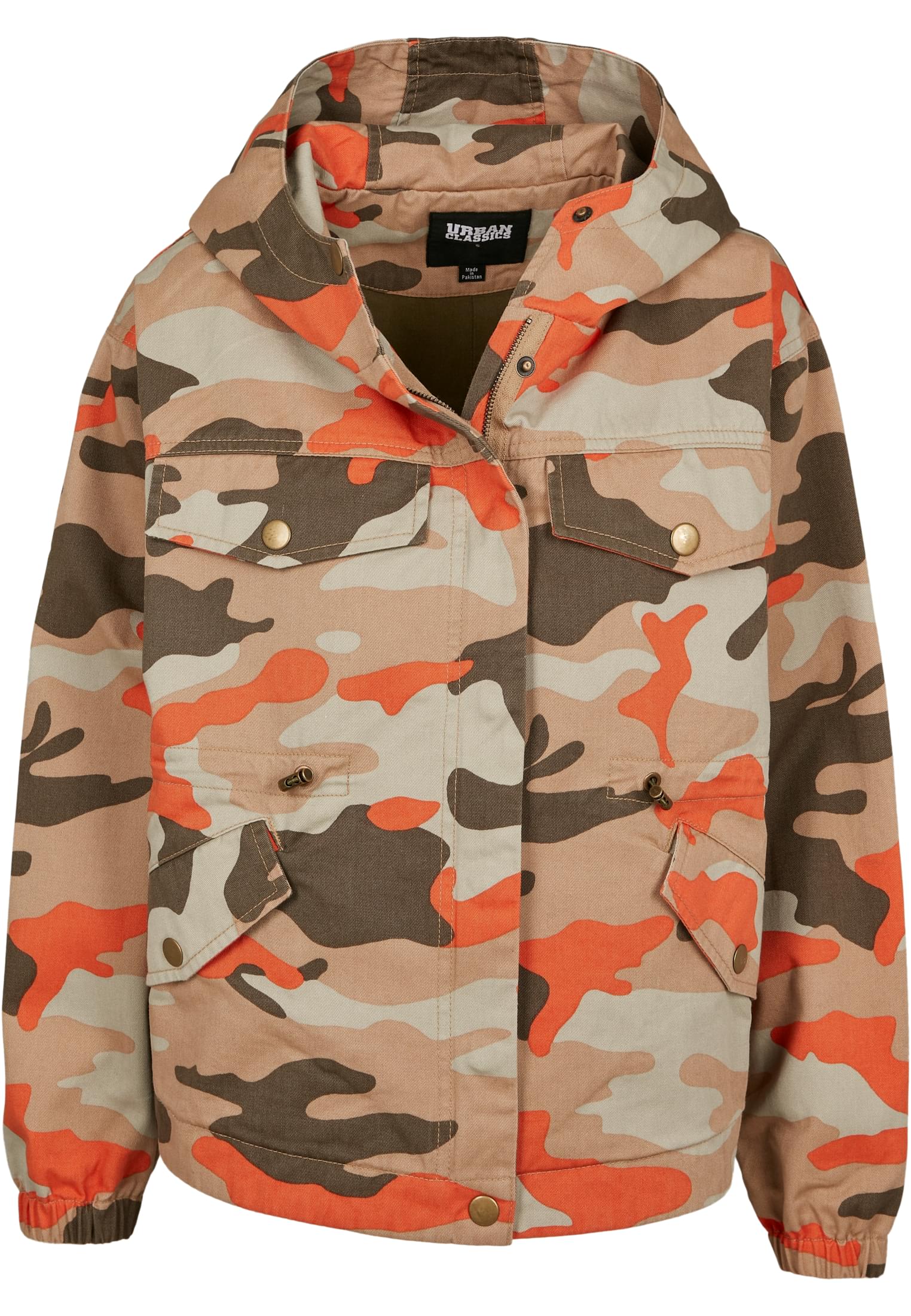 Ladies Oversized Camo Parka Jacket | brick camo