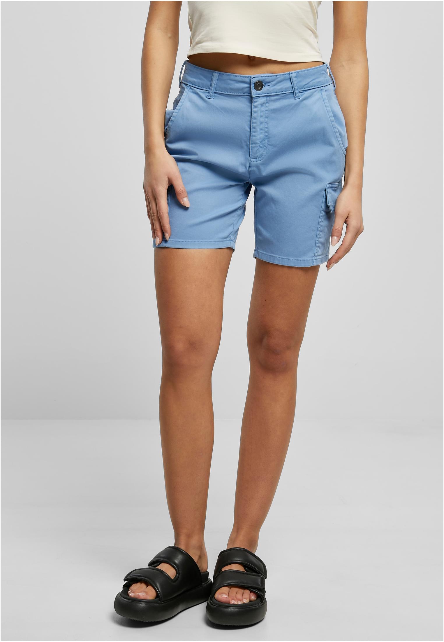 Ladies High Waist Cargo Shorts | horizonblue