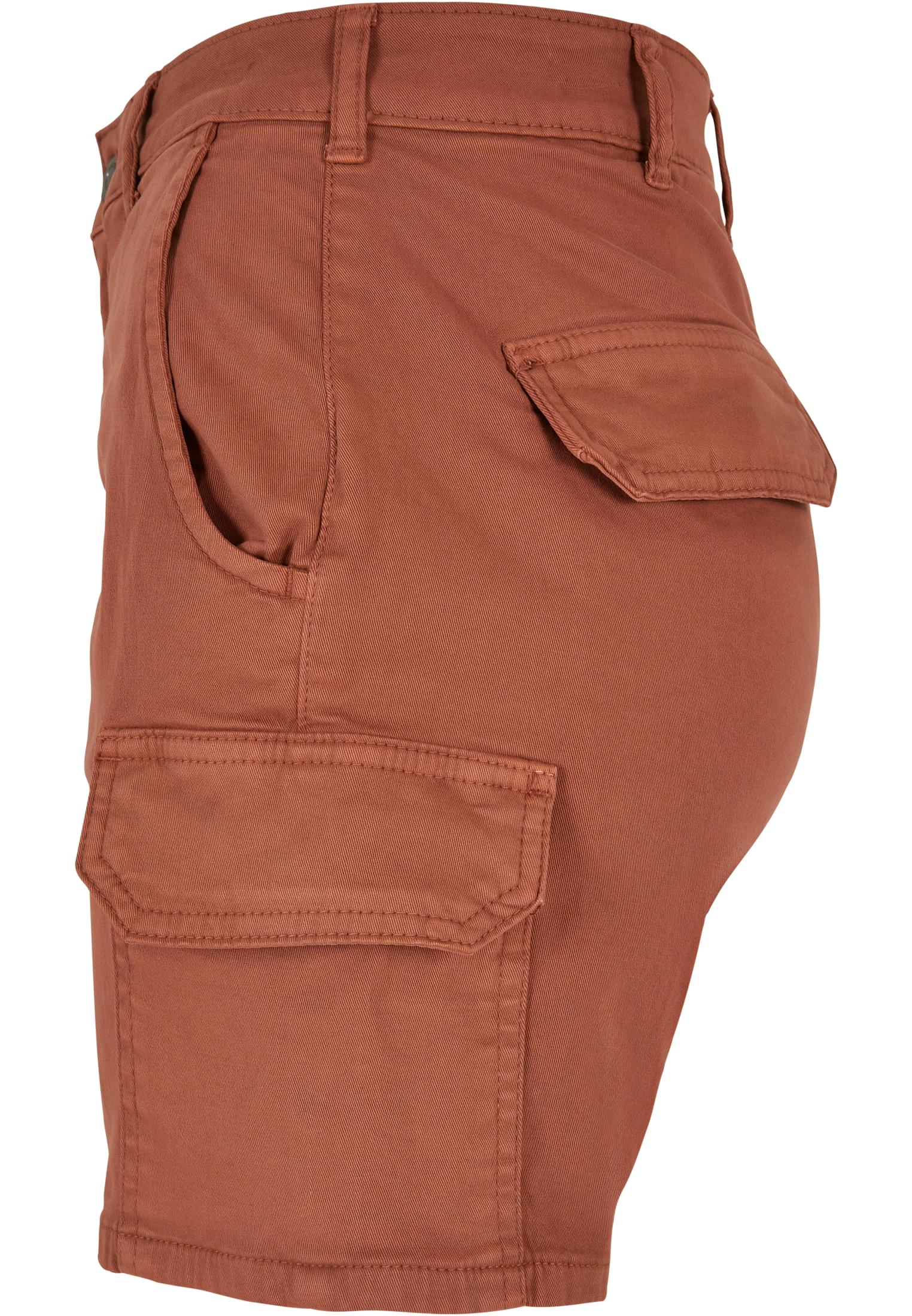 Ladies High Waist Cargo Shorts | terracotta