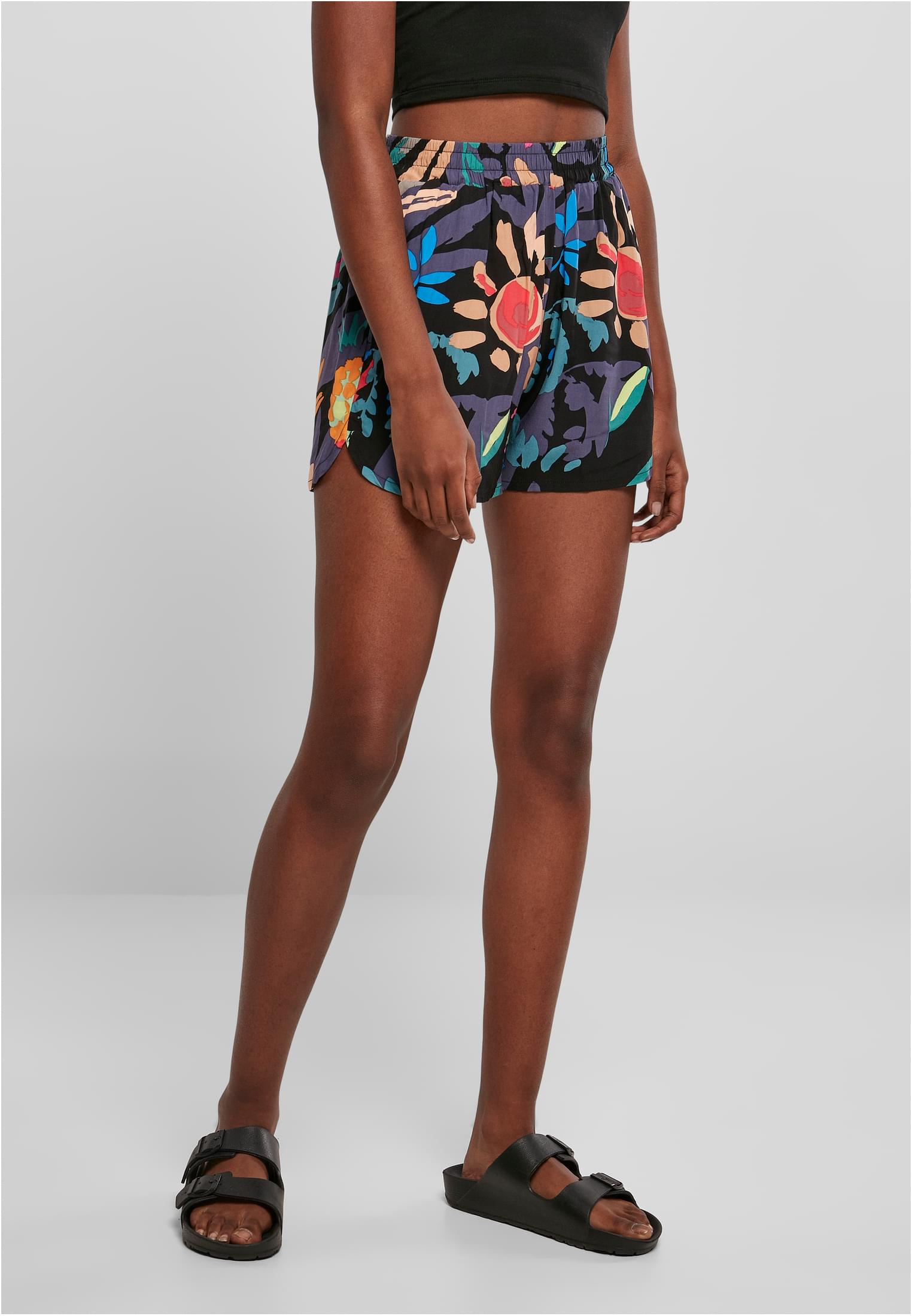 Ladies AOP Viscose Resort Shorts | blackfruity