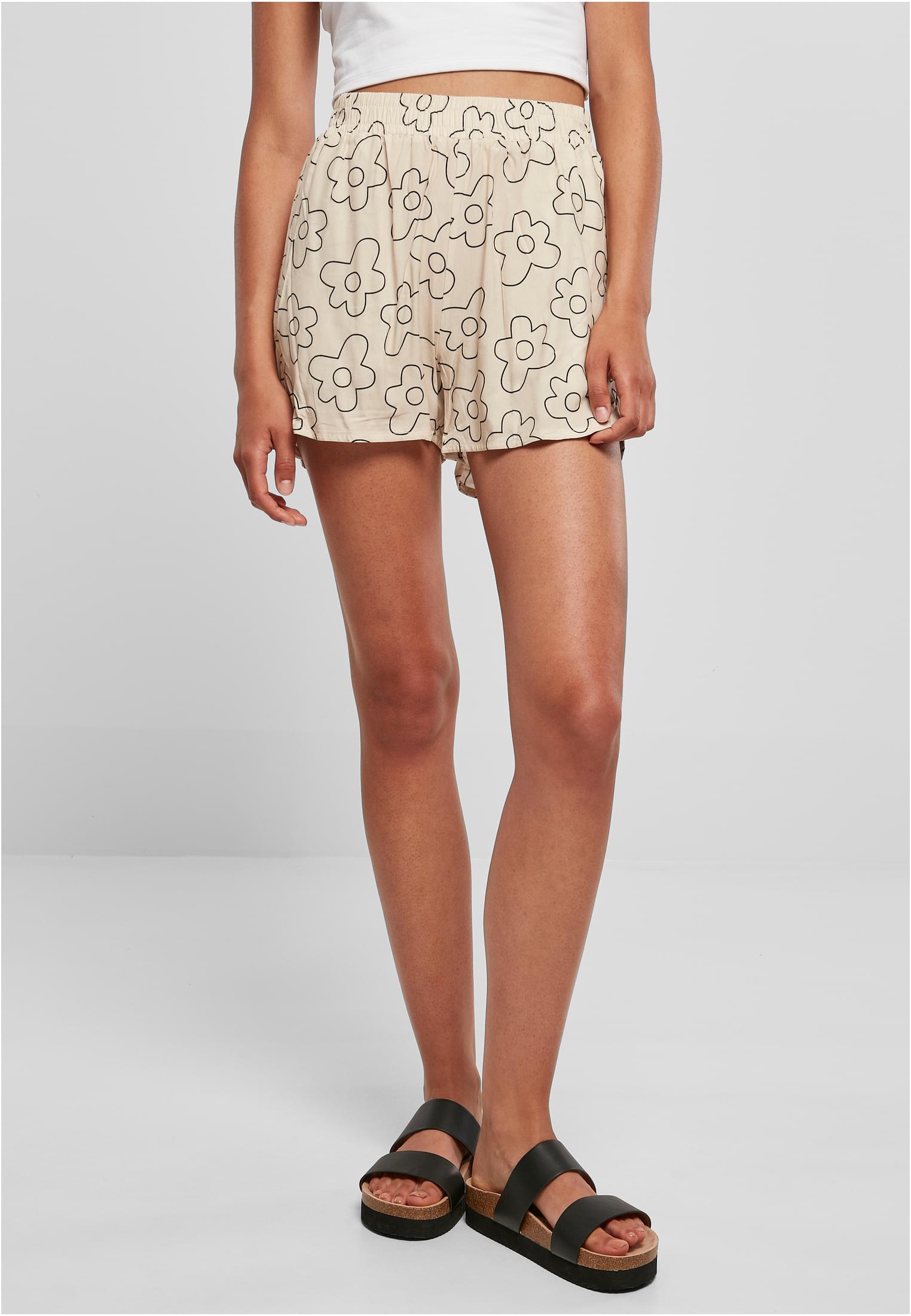 Ladies AOP Viscose Resort Shorts | softseagrassflower