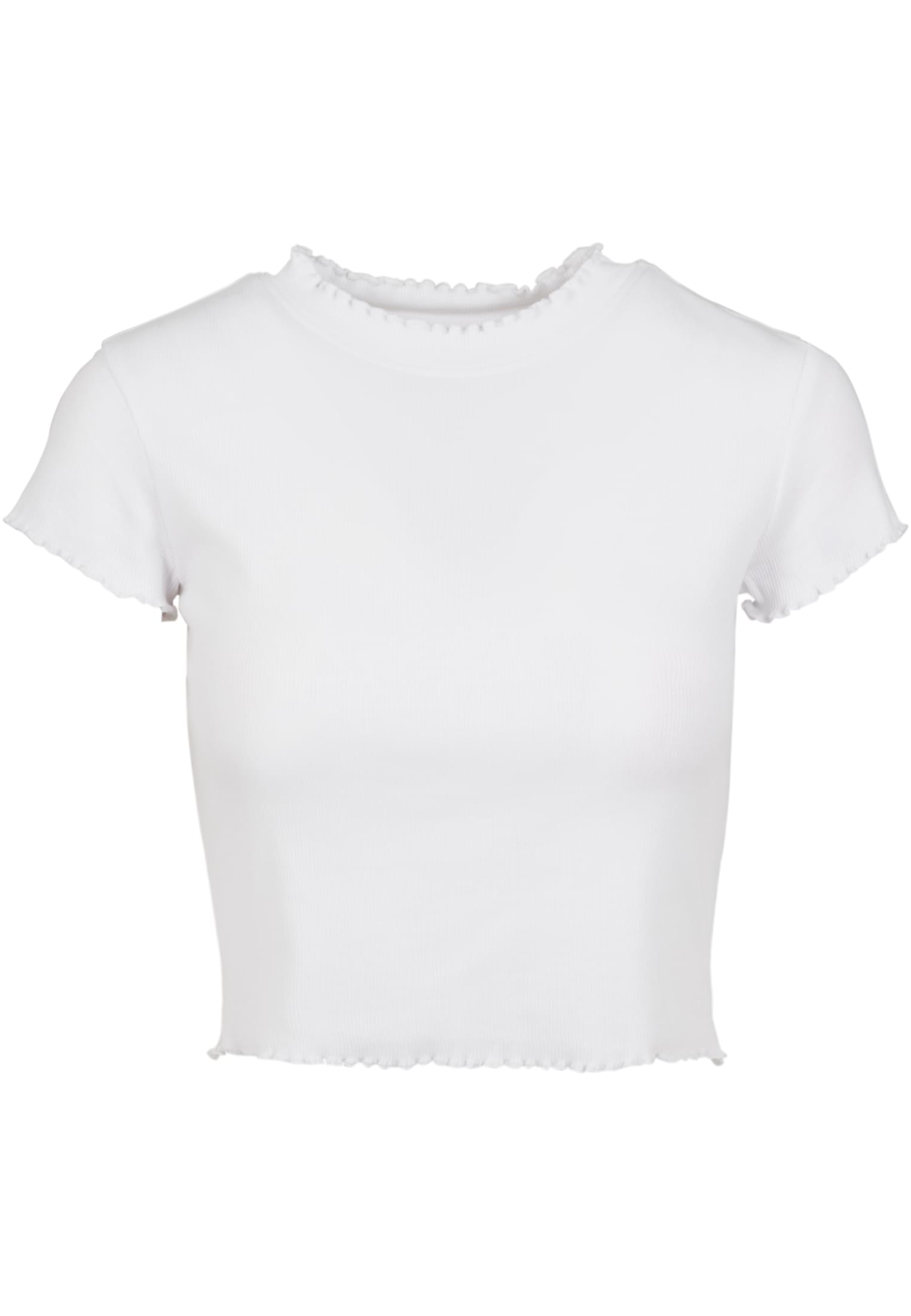 Ladies Cropped Rib Tee | white