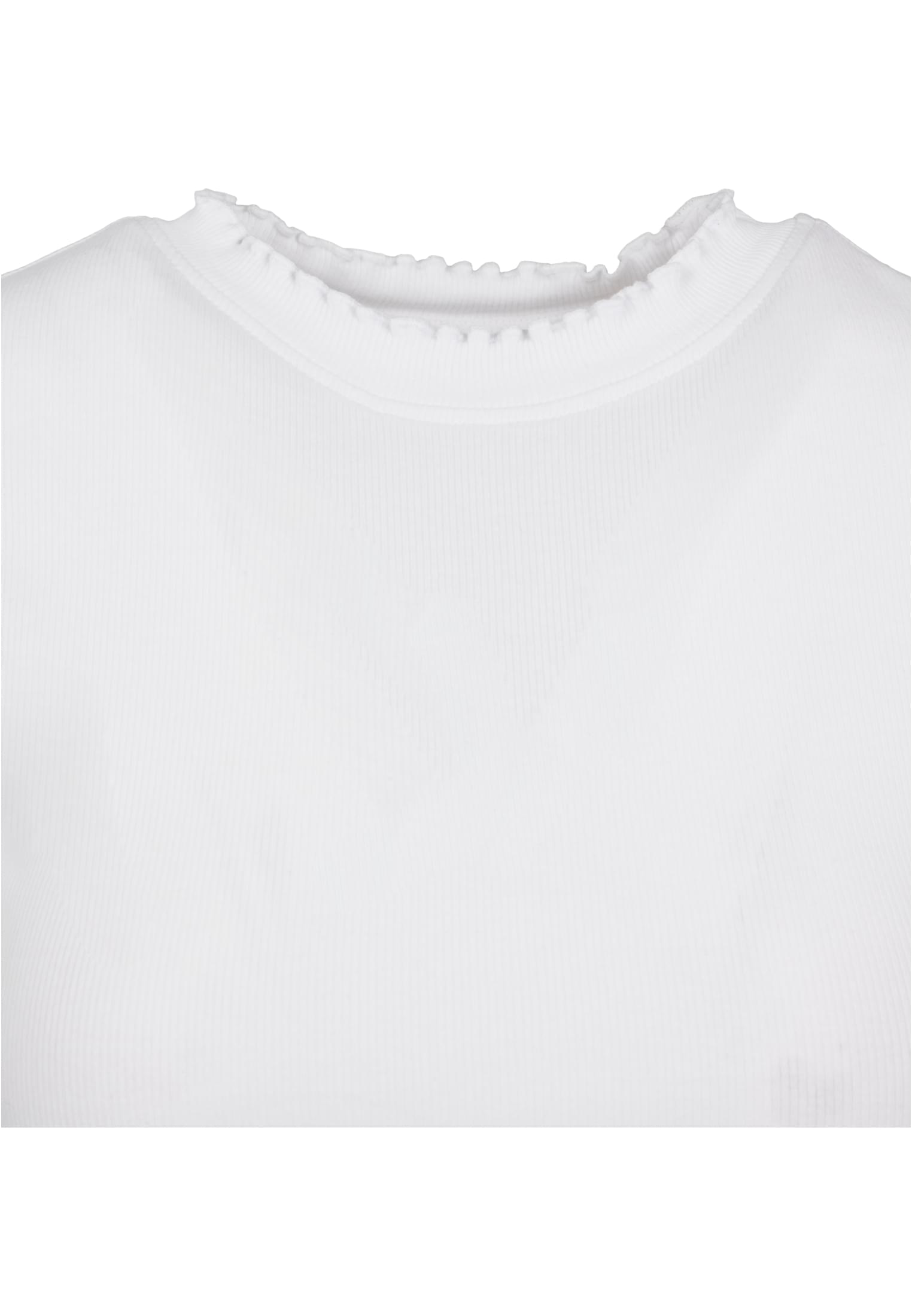 Ladies Cropped Rib Tee | white