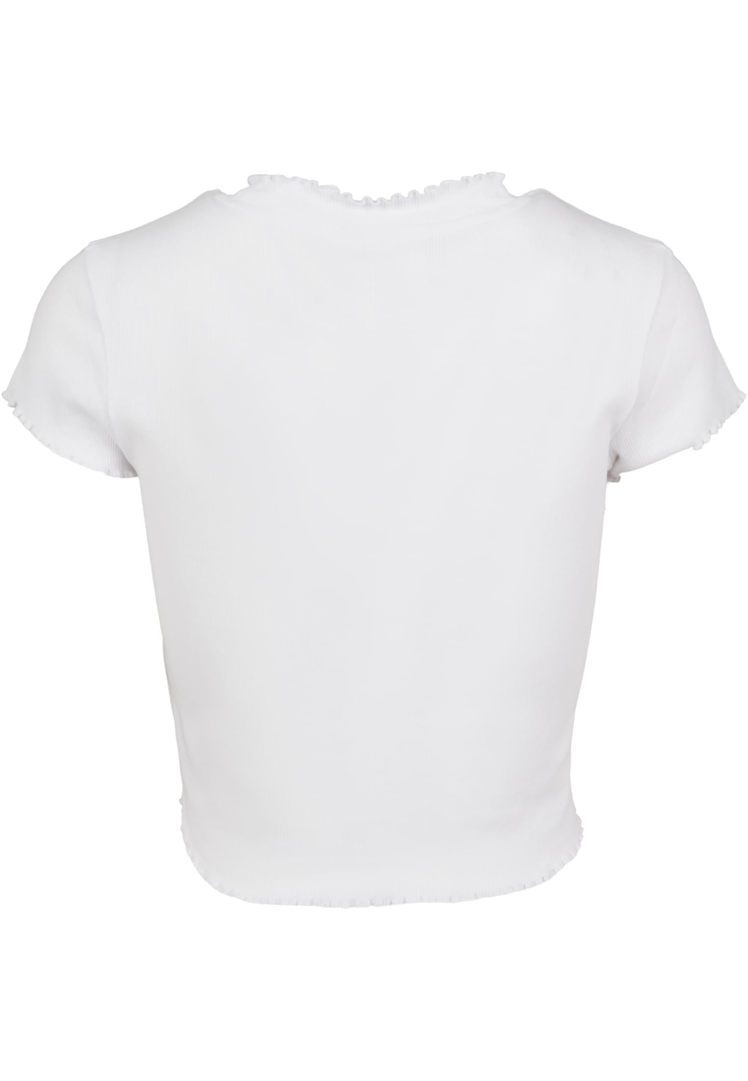 Ladies Cropped Rib Tee | white