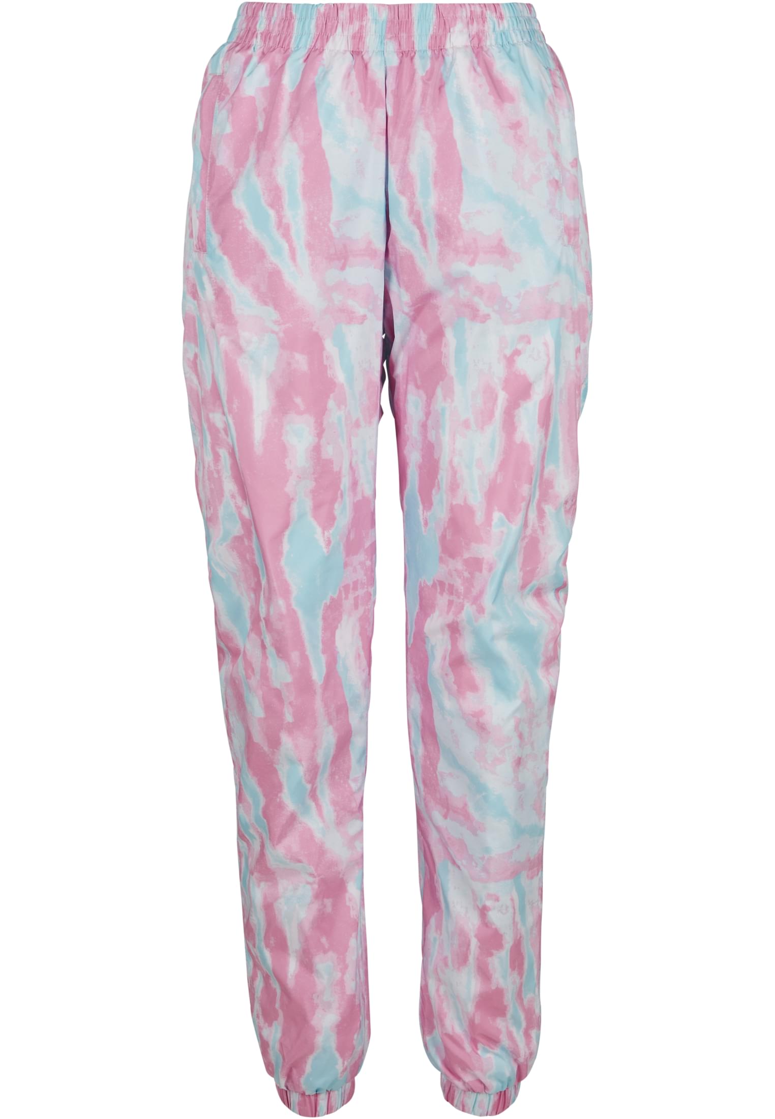 Ladies Tie Dye Track Pants | aquablue/pink