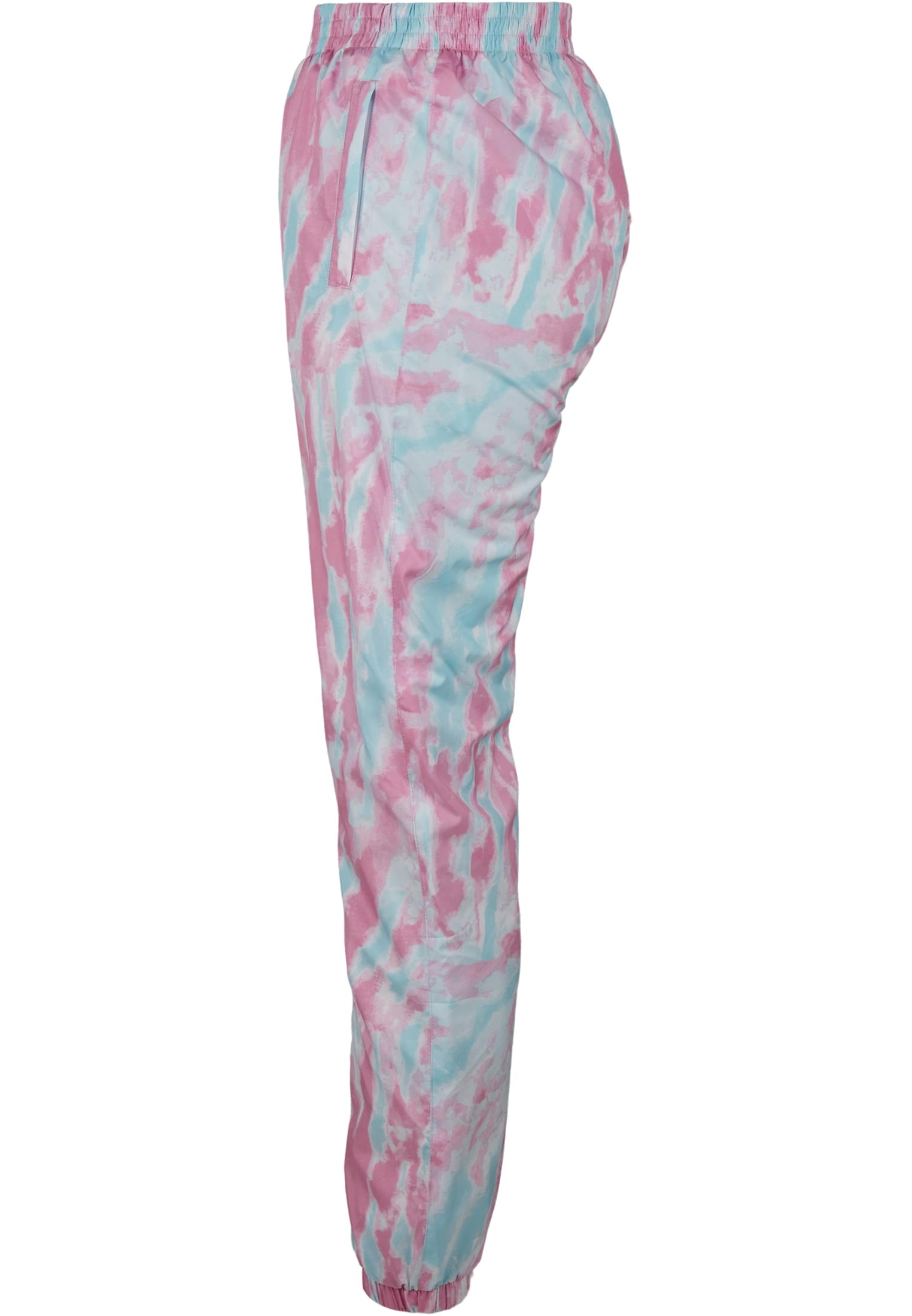 Ladies Tie Dye Track Pants | aquablue/pink