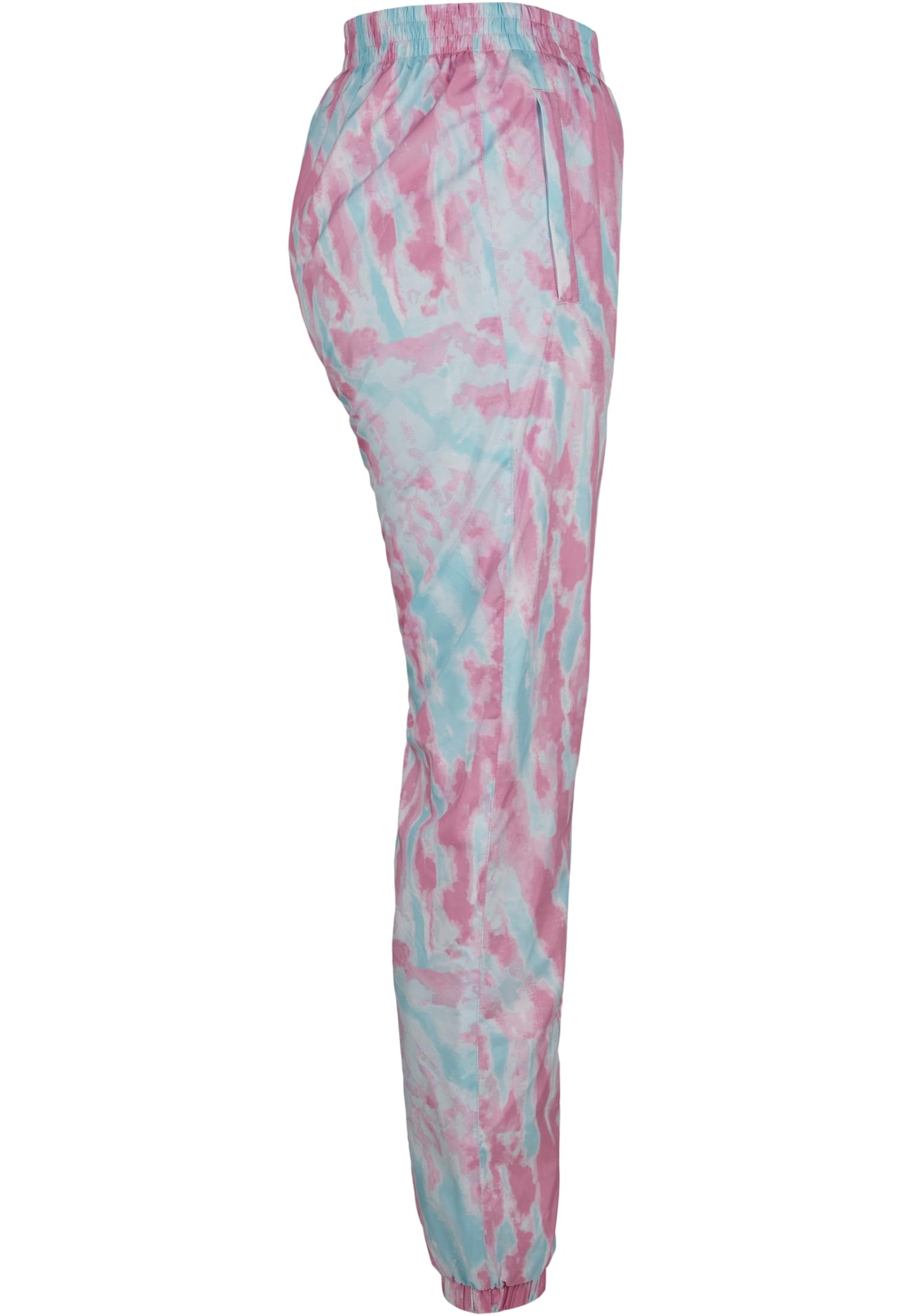 Ladies Tie Dye Track Pants | aquablue/pink