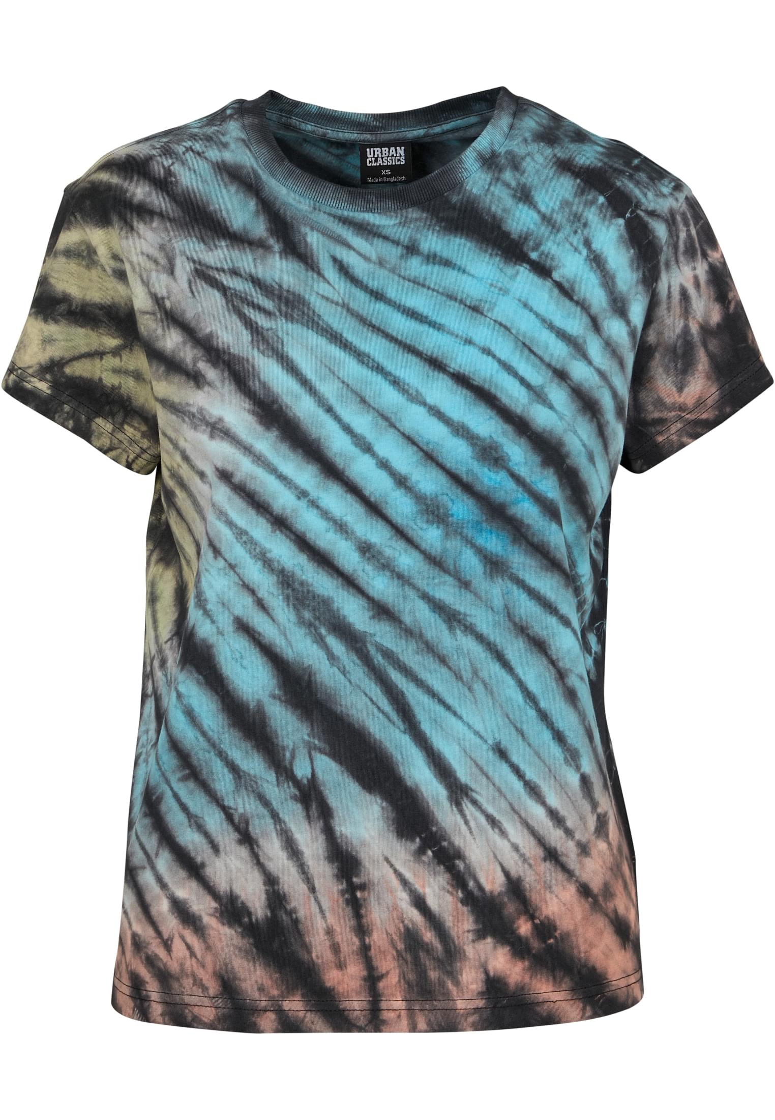 Ladies Tie Dye Boyfriend Tee | black