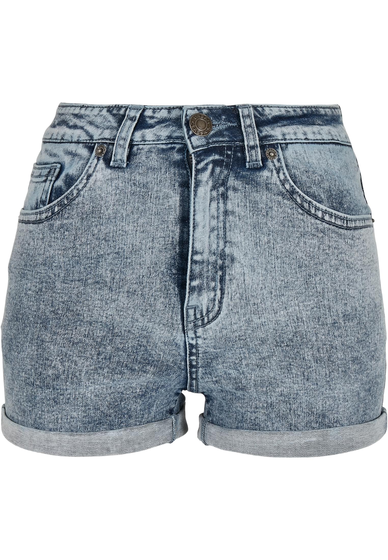 Ladies 5 Pocket Shorts | light skyblue acid washed