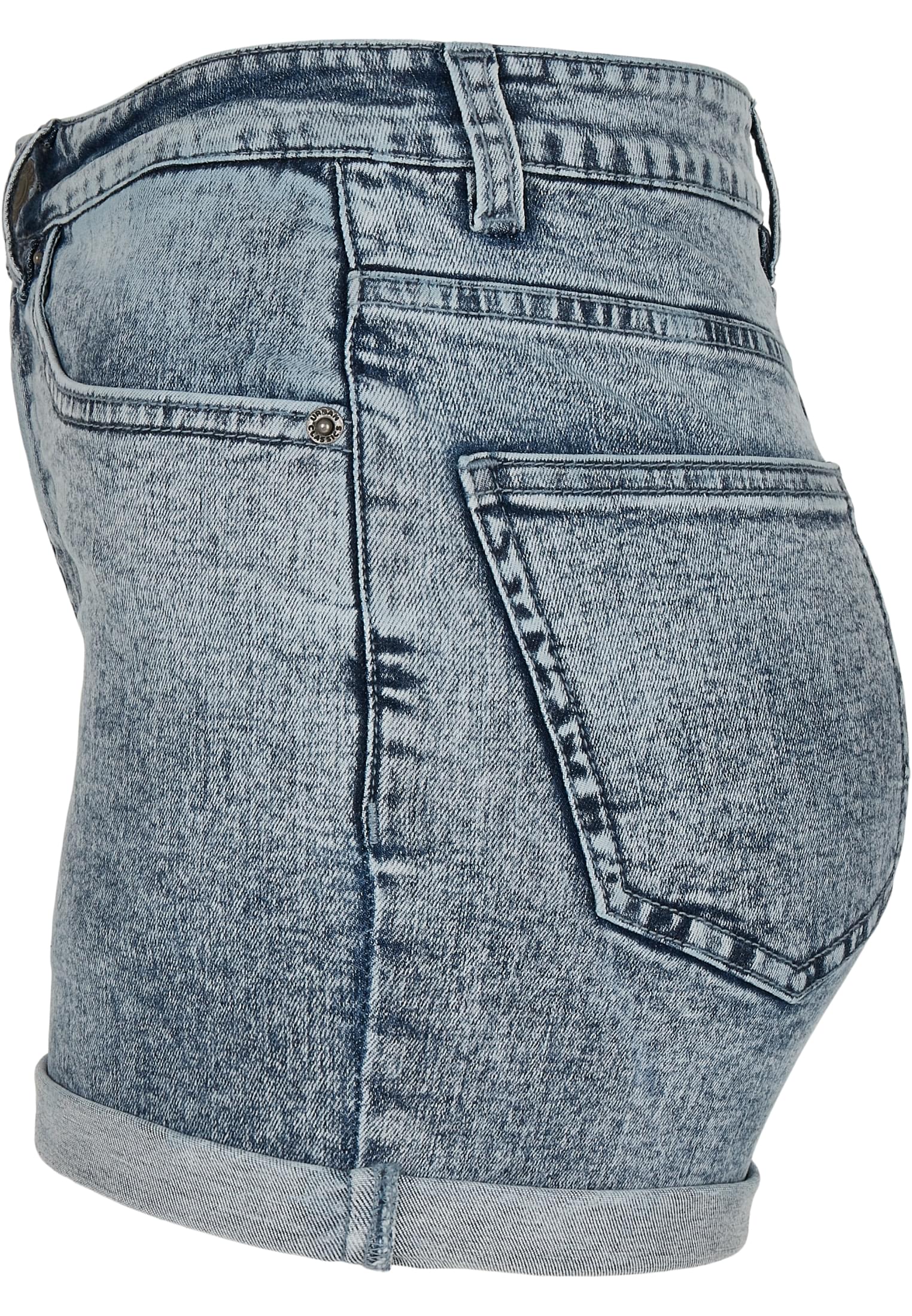 Ladies 5 Pocket Shorts | light skyblue acid washed