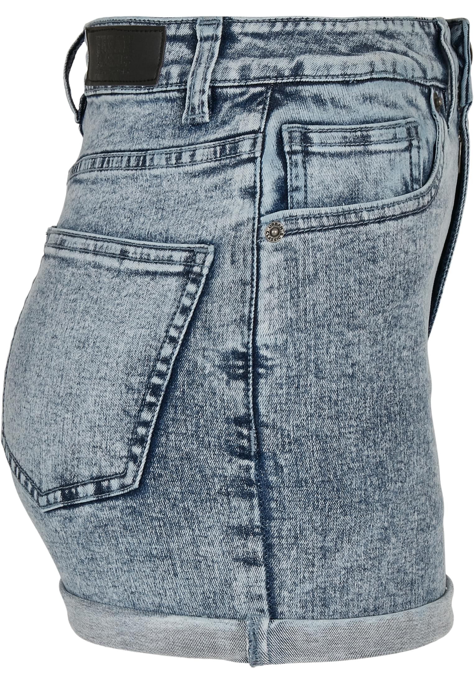 Ladies 5 Pocket Shorts | light skyblue acid washed