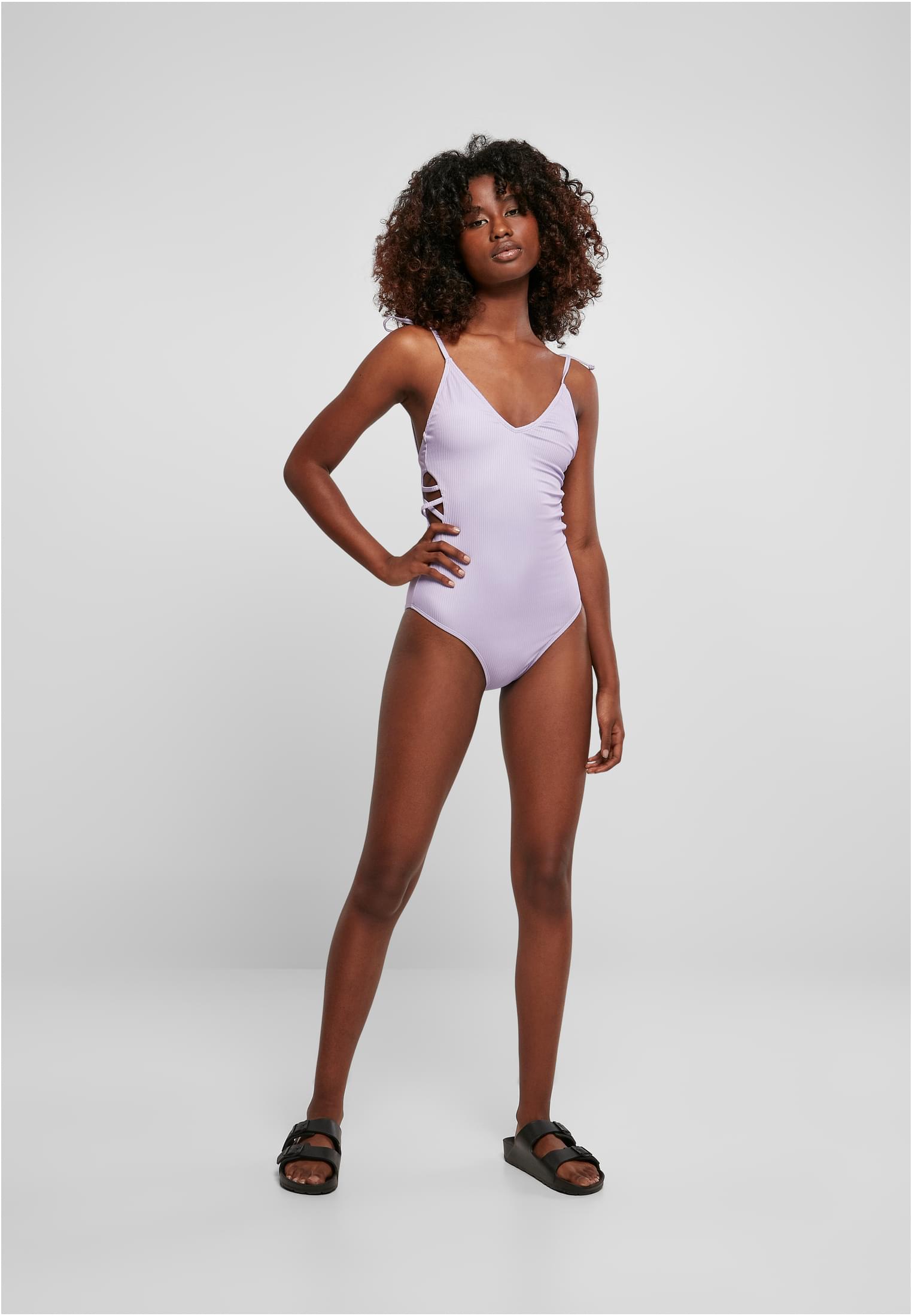 Ladies Rib Swimsuit | lilac