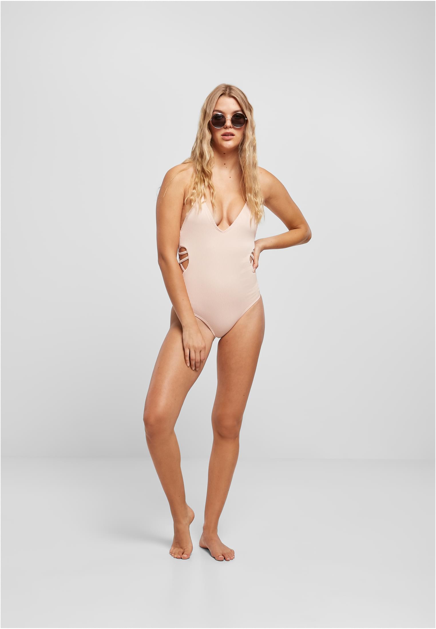 Ladies Rib Swimsuit | rose