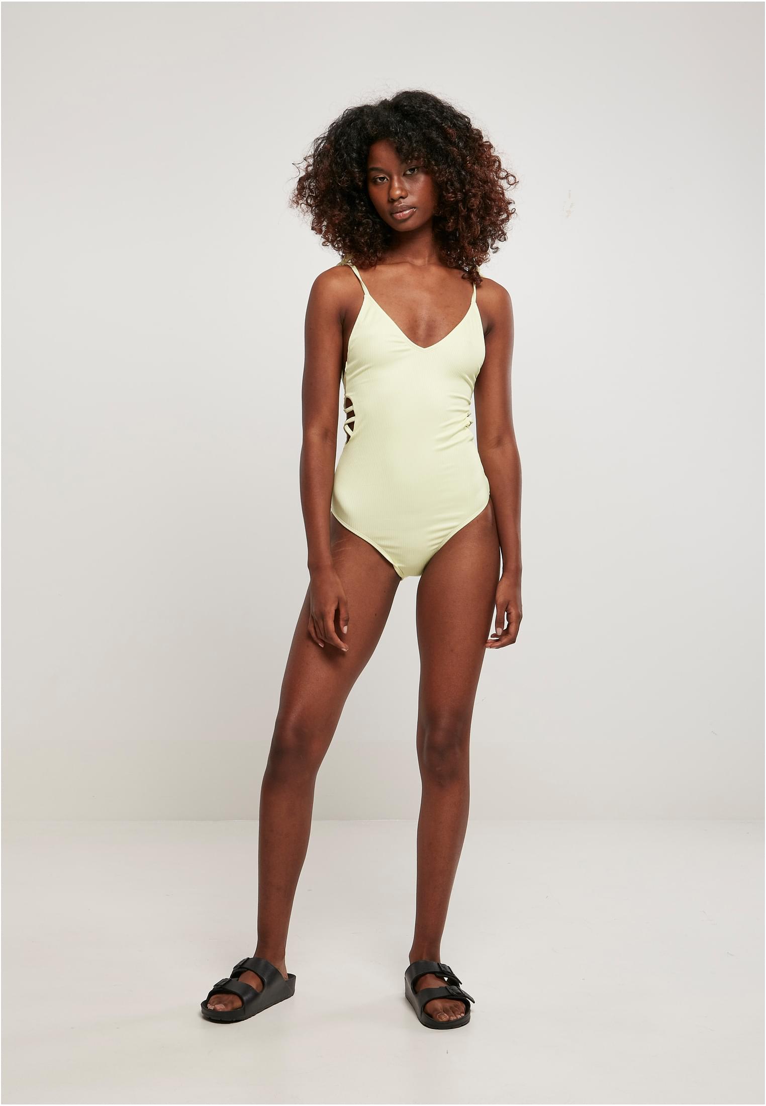 Ladies Rib Swimsuit | softyellow