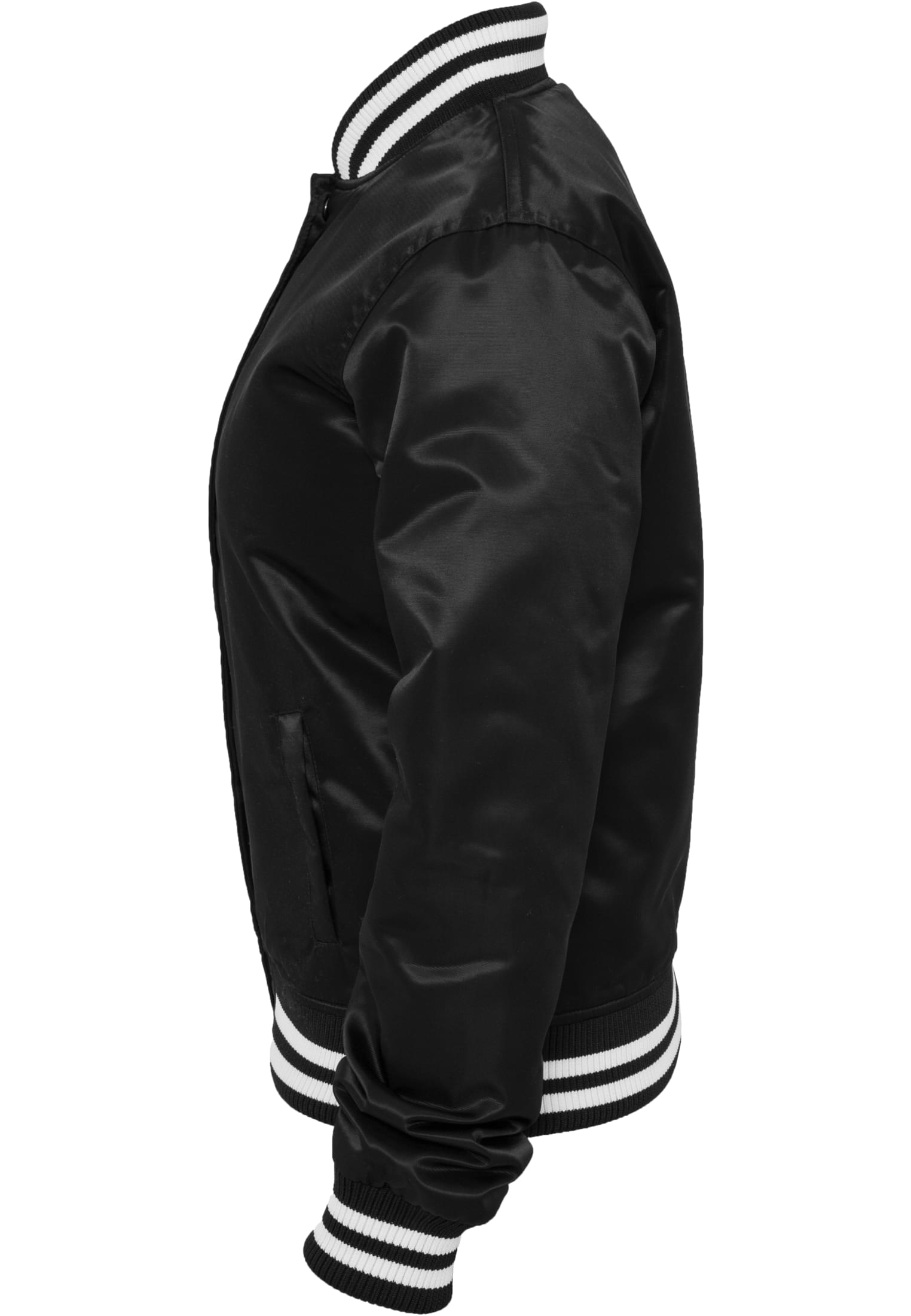 Ladies Shiny College Jacket | blk/wht