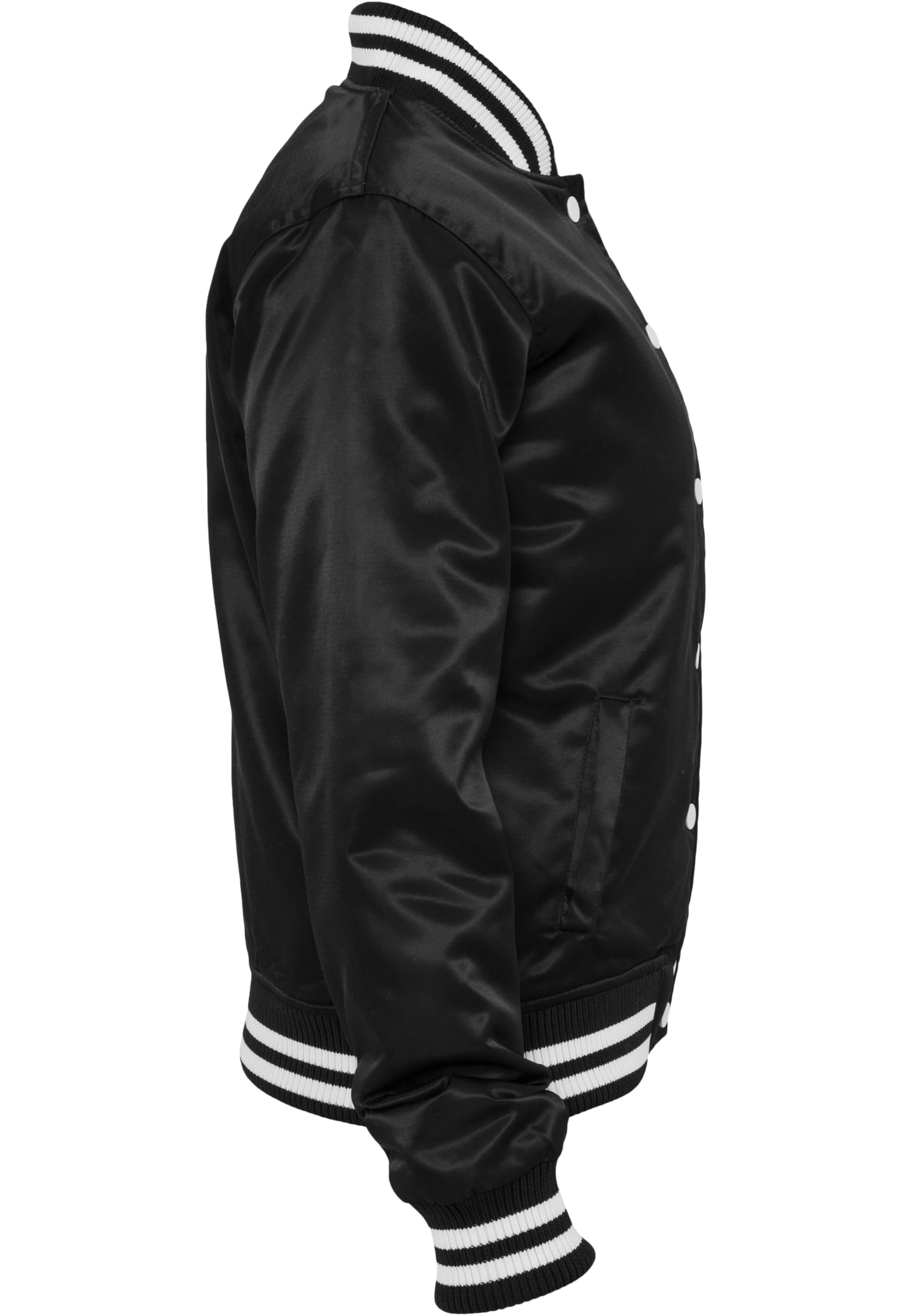 Ladies Shiny College Jacket | blk/wht