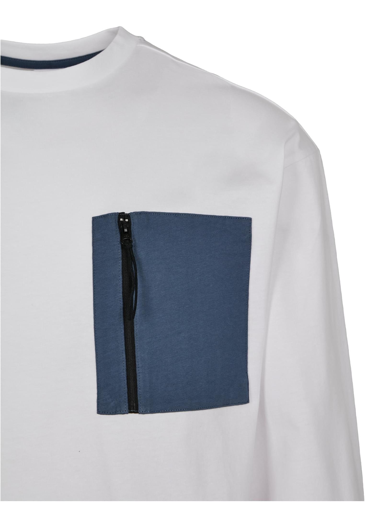 Boxy Big Contrast Pocket LS | white