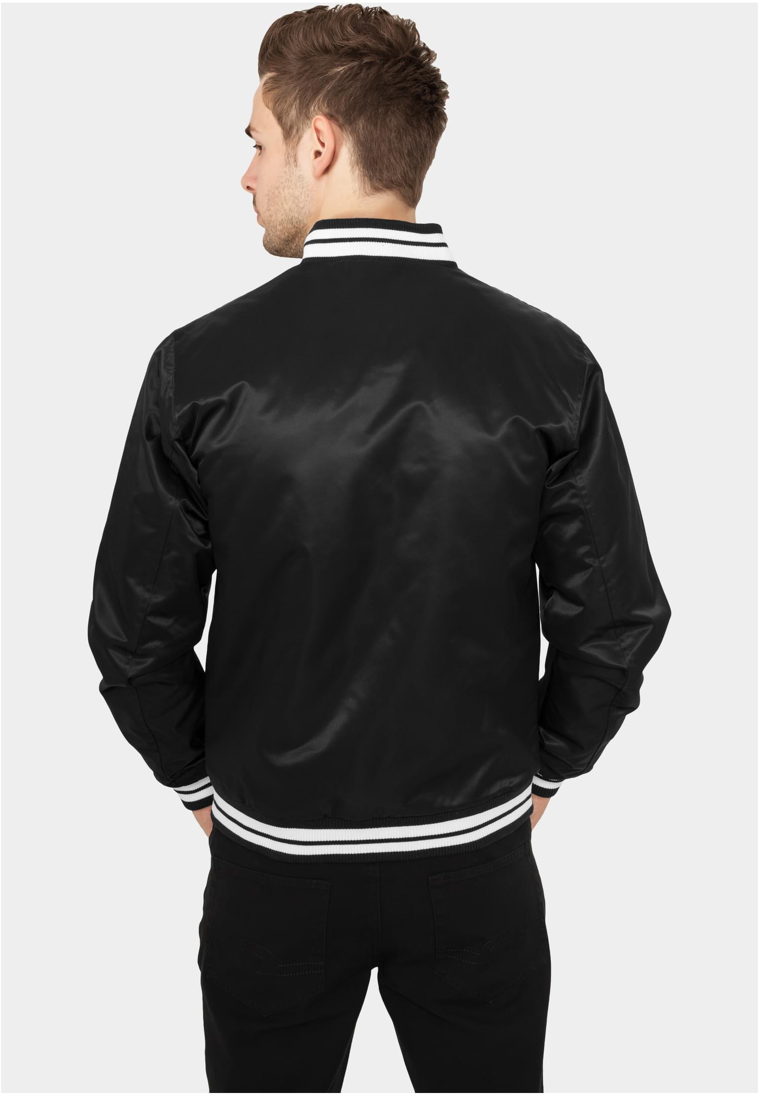 Mens Shiny College Jacket | blk/wht