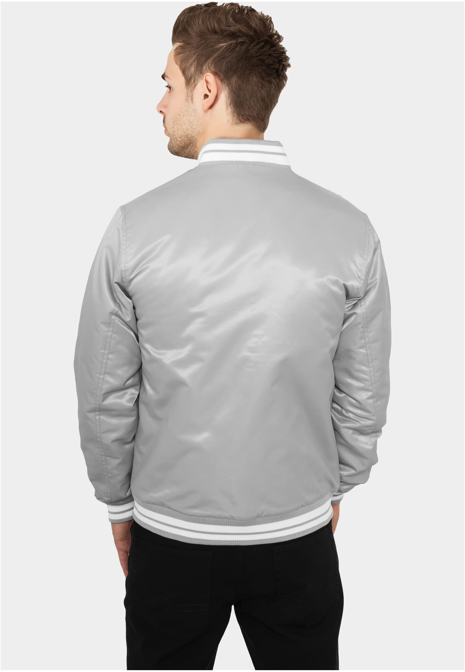 Mens Shiny College Jacket | gry/wht